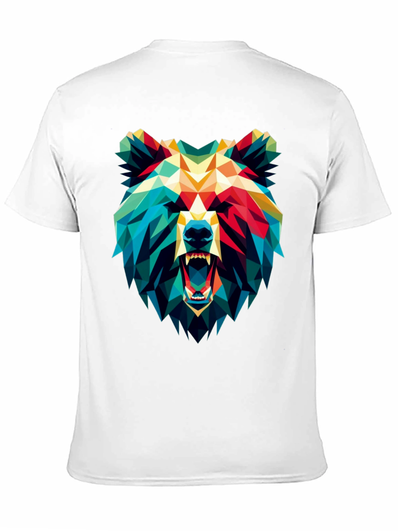 Black Geometric Bear Graphic Black T-Shirt view 11