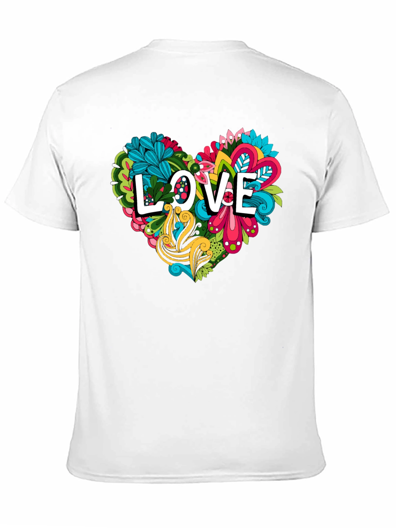 Black Love Heart Graphic Tee - Black Cotton Shirt view 11