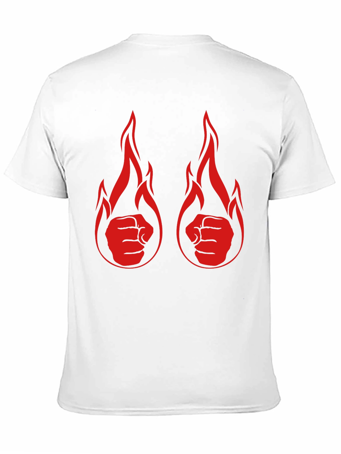 Black Fiery Fist Graphic Tee - Black Cotton T-Shirt view 11