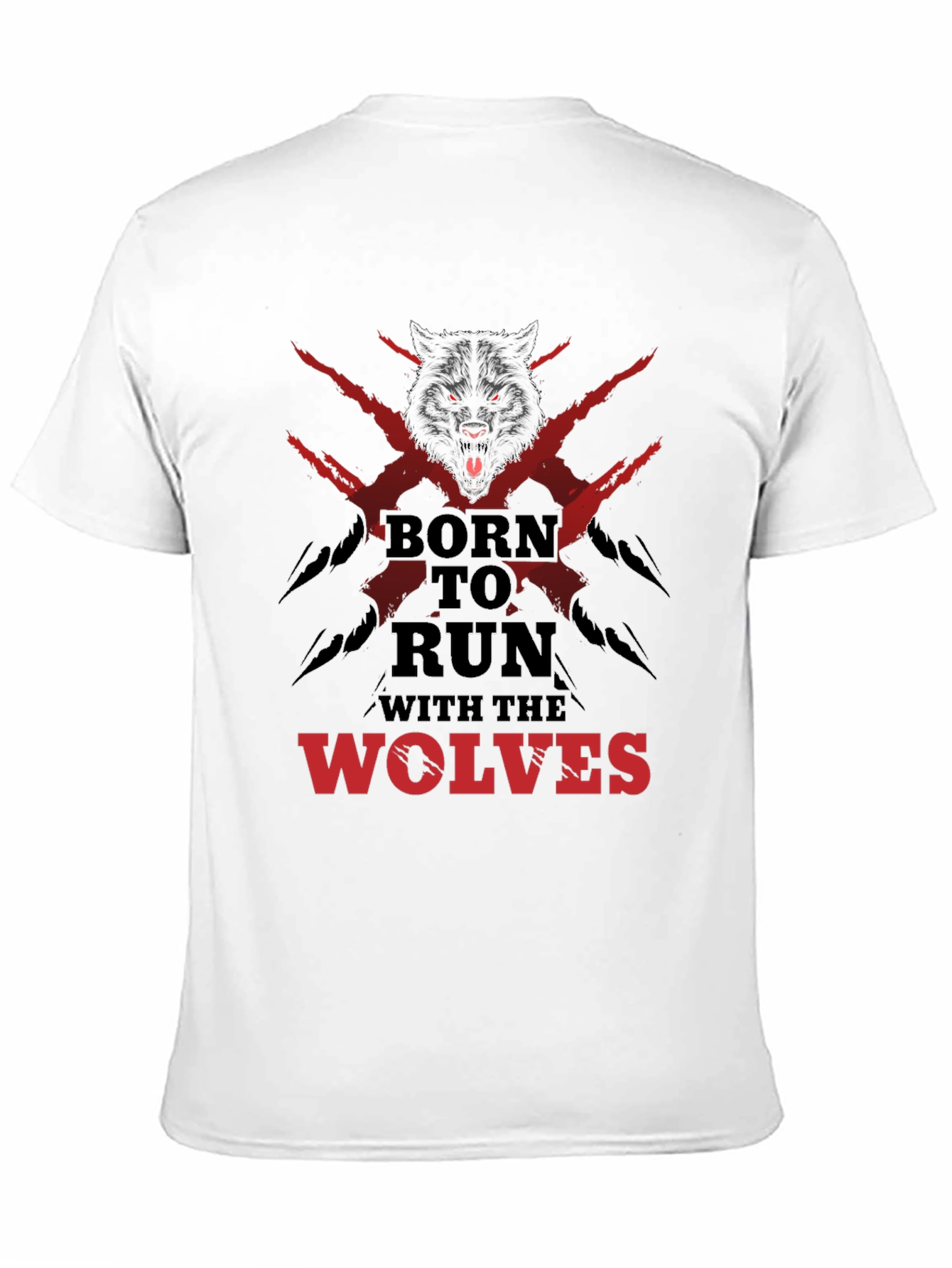 Black Born to Run with the Wolves Graphic Tee - Black view 11