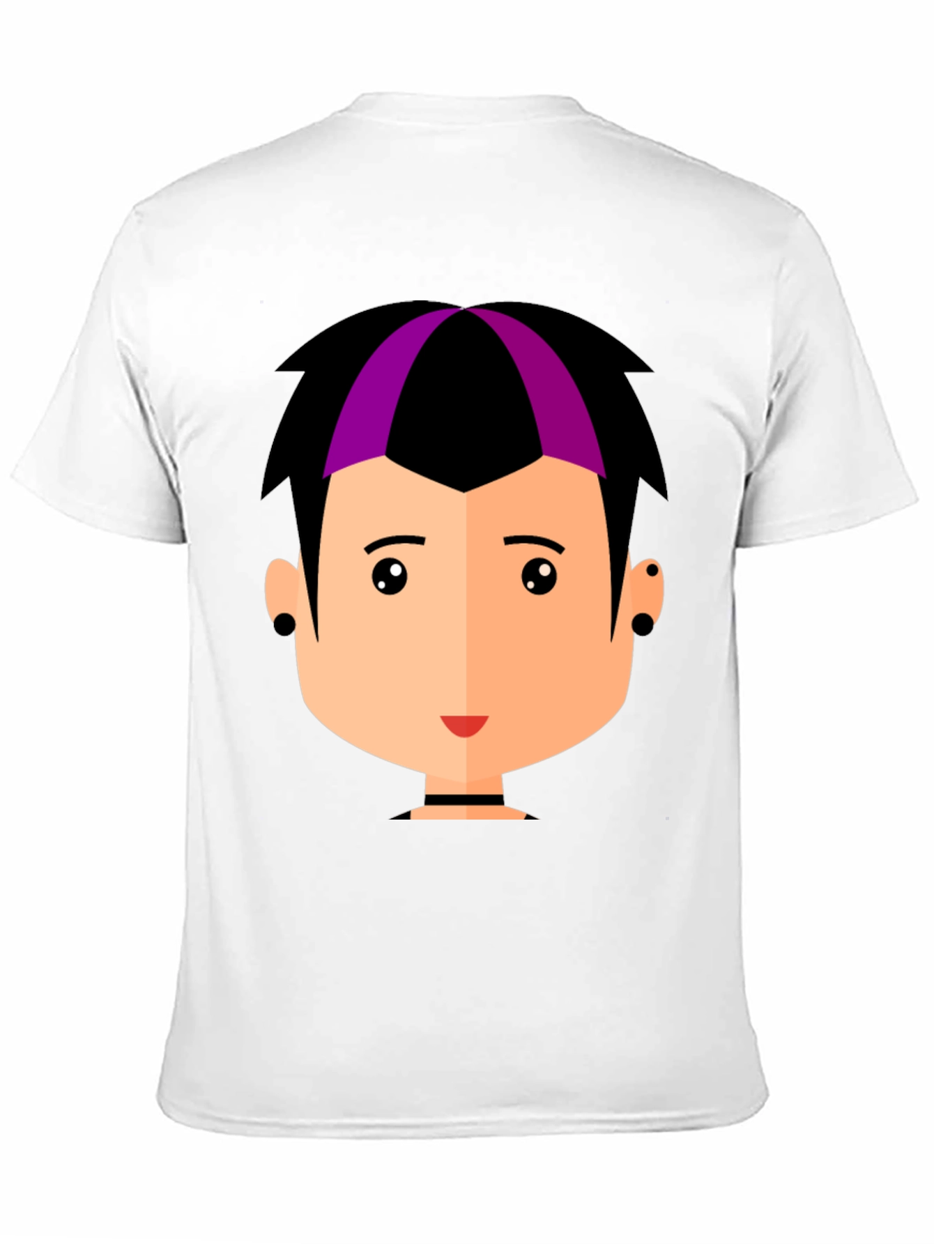 Black Goth Style Cartoon Face Black T-Shirt view 11