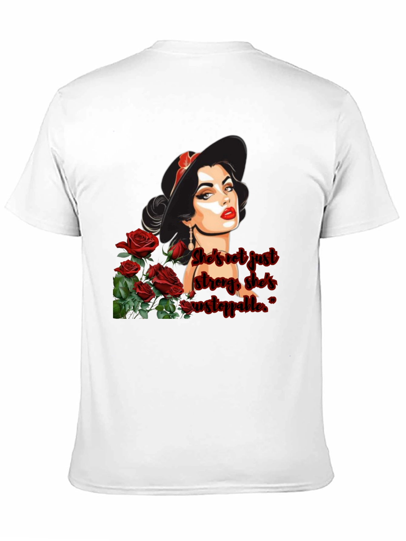Black Woman & Roses Graphic Tee view 11