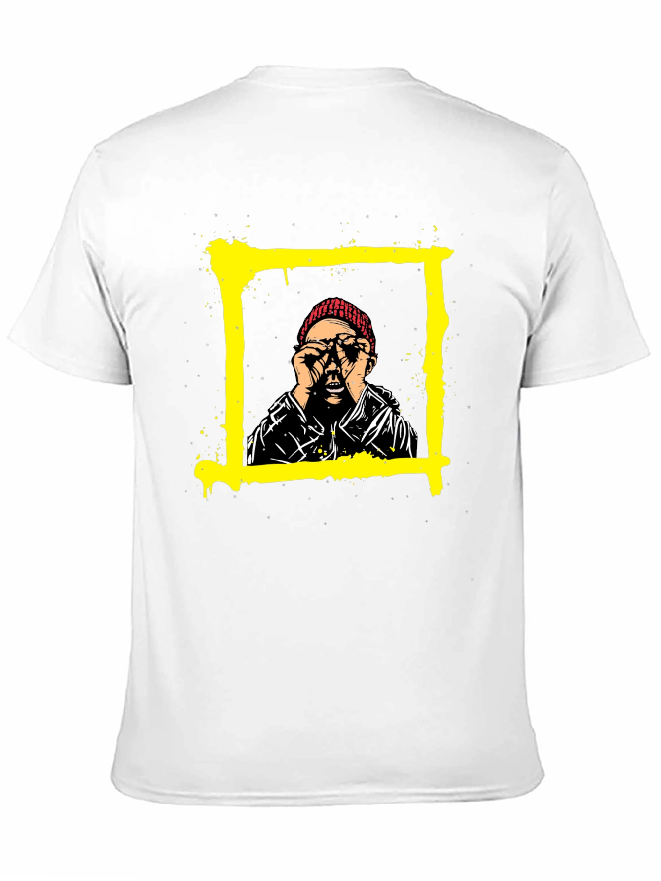 Black Edgy Graphic Tee: Man in Frame Design view 11