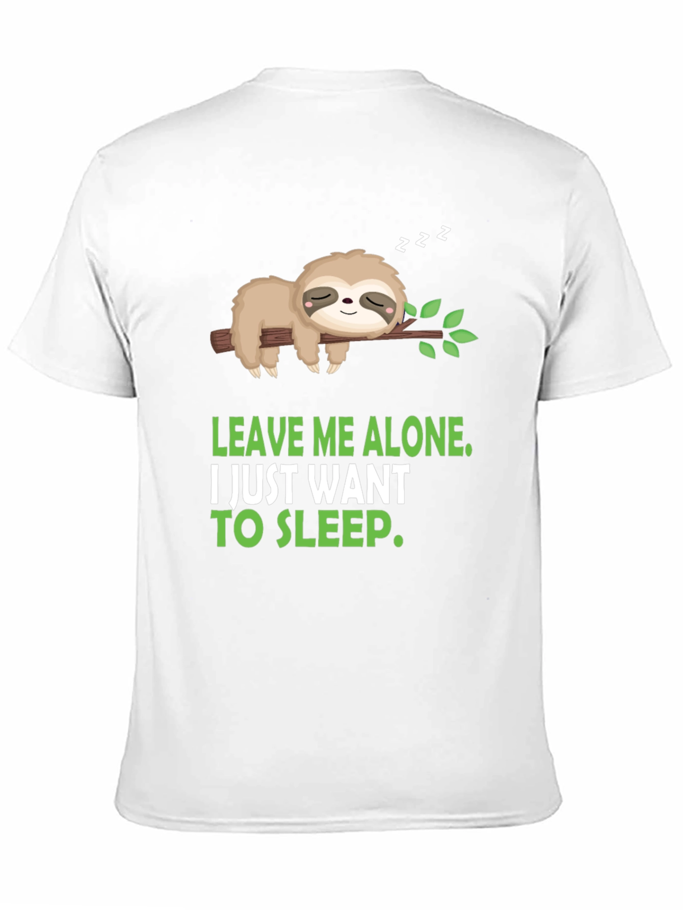 Black Funny Sloth 'Leave Me Alone' Graphic Tee view 11