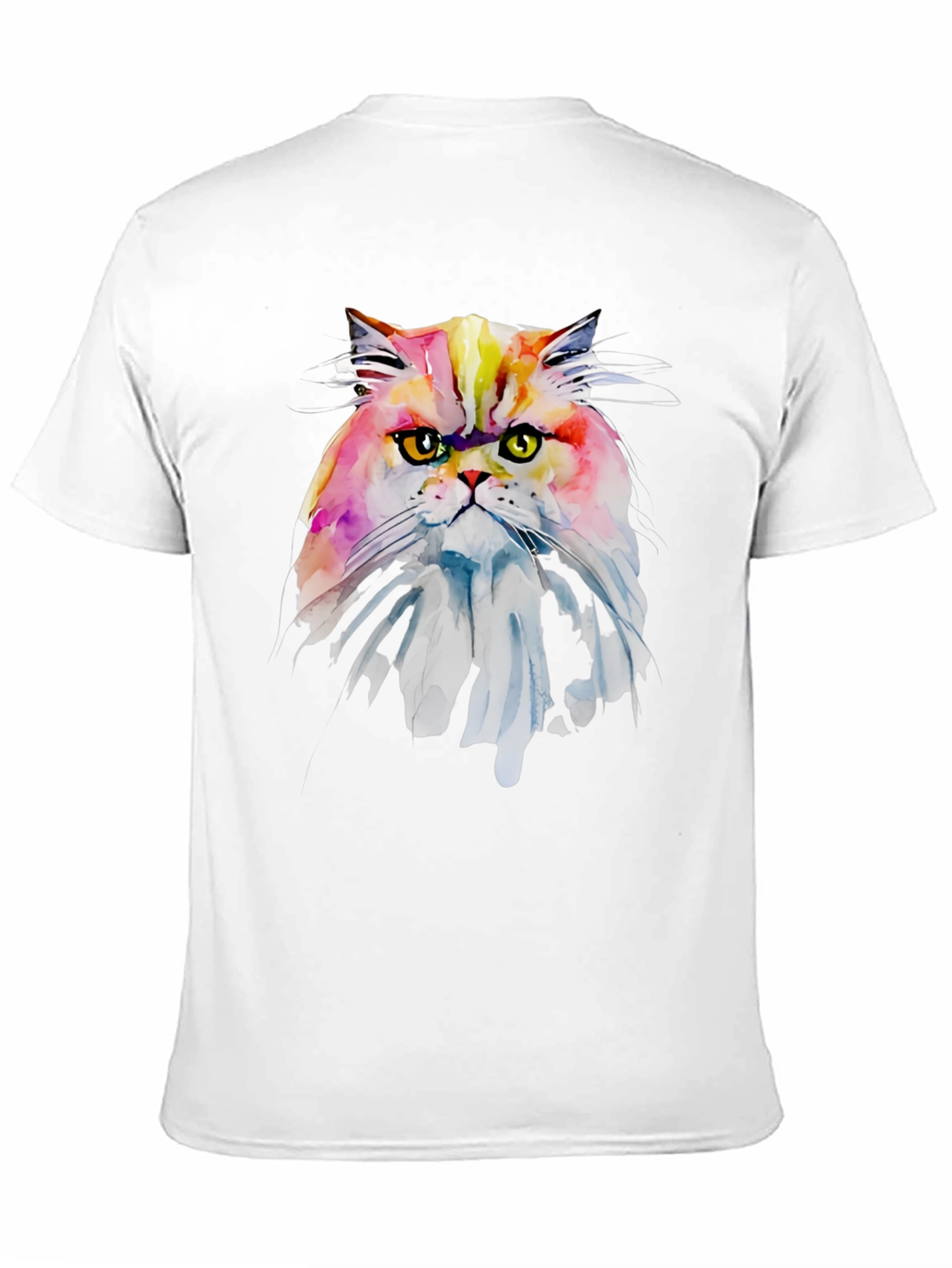 Black Watercolor Cat Graphic Tee - Soft Black Cotton view 11