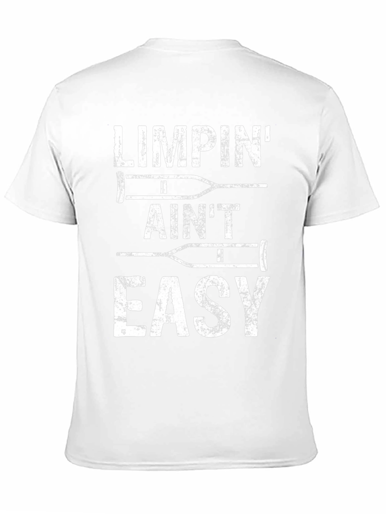 Black Limpin' Ain't Easy Funny Crutches Graphic Tee view 11