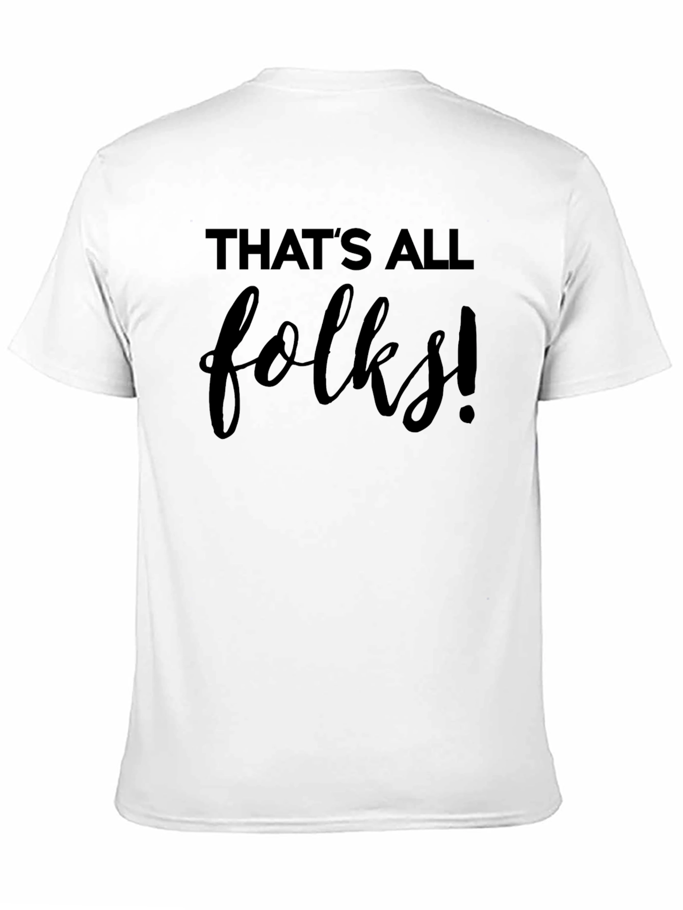 Black That's All Folks! Crew Neck T-Shirt view 11
