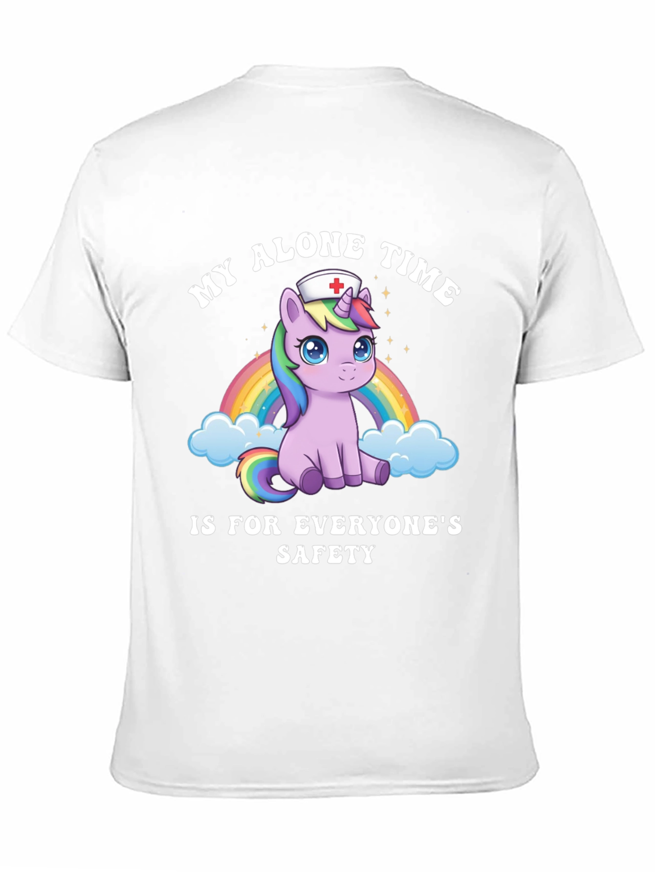 Black Unicorn Nurse T-Shirt - My Alone Time Safety Tee view 11