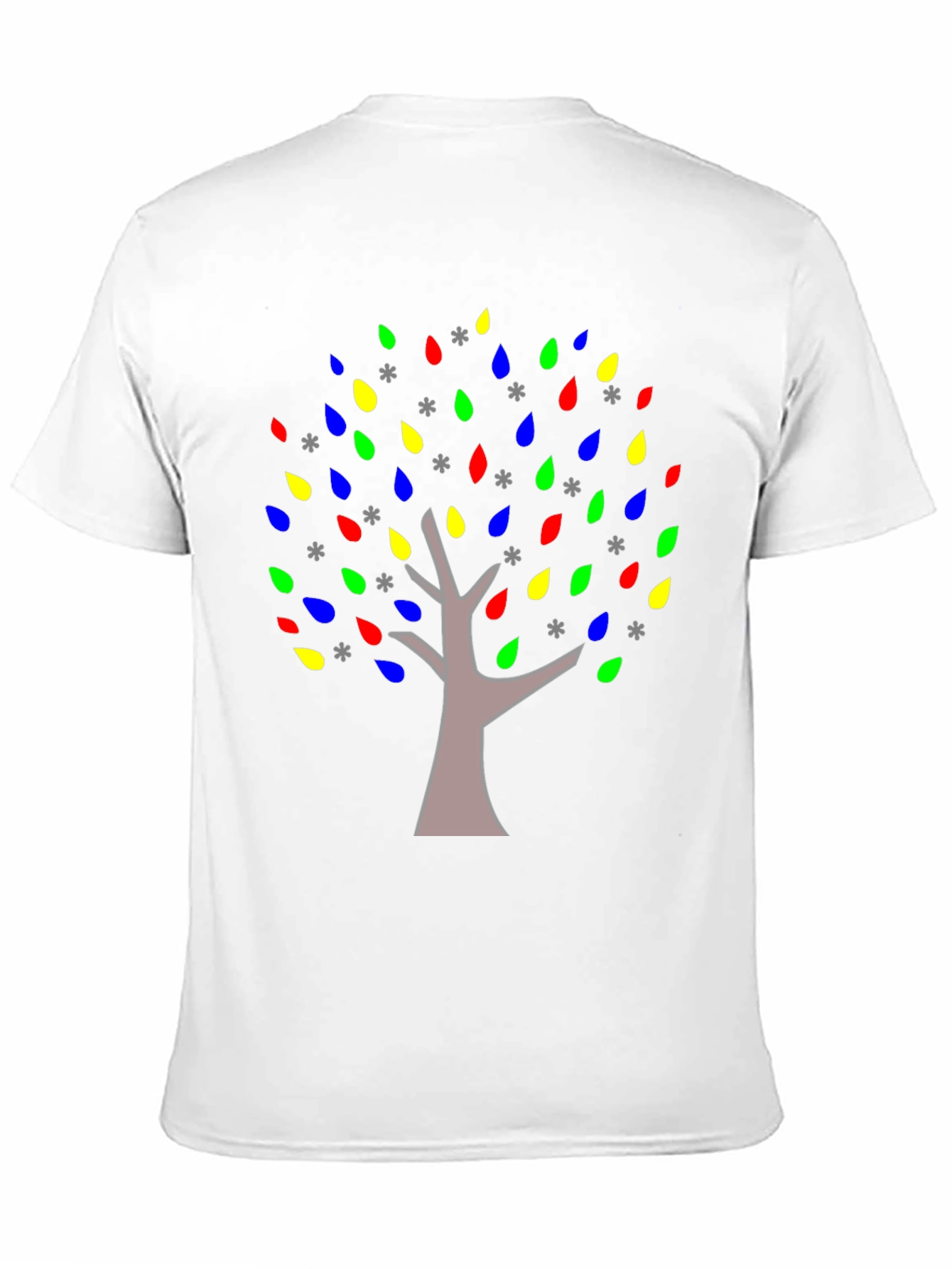 Black Colorful Tree Graphic Black T-Shirt view 11
