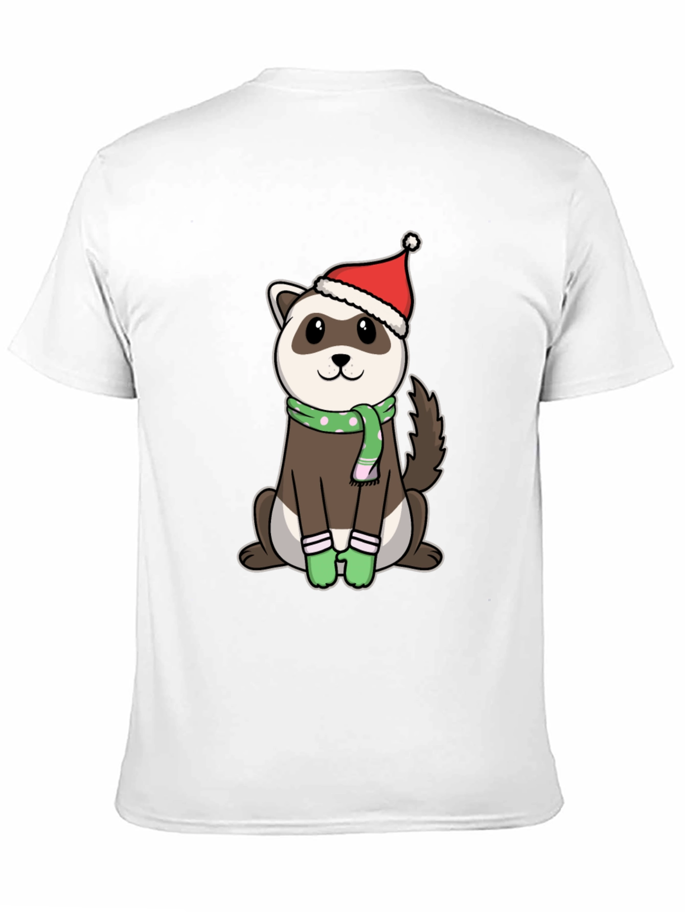 Black Festive Ferret Christmas T-Shirt view 11