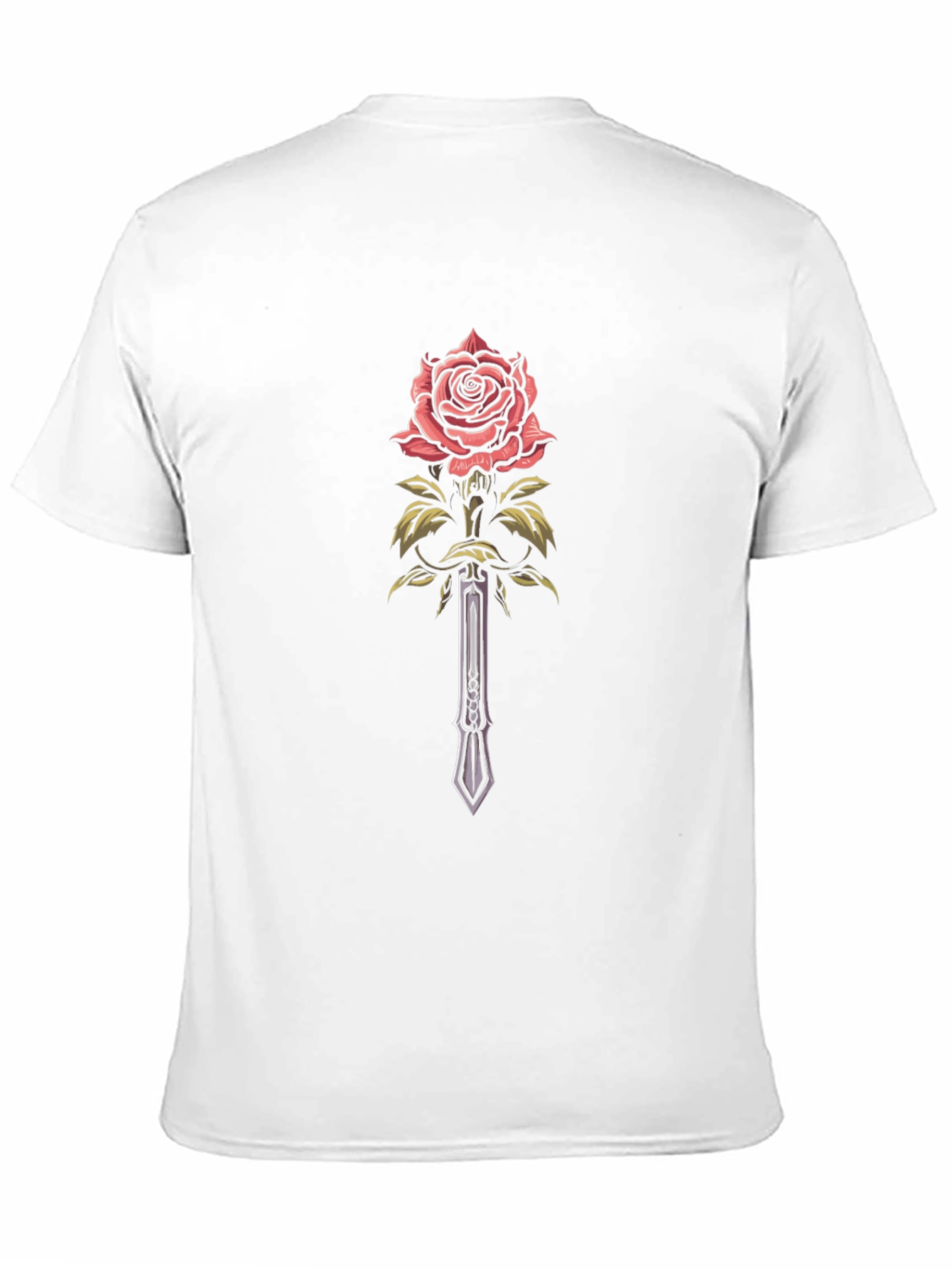 Black Rose & Sword Graphic Black T-Shirt view 11
