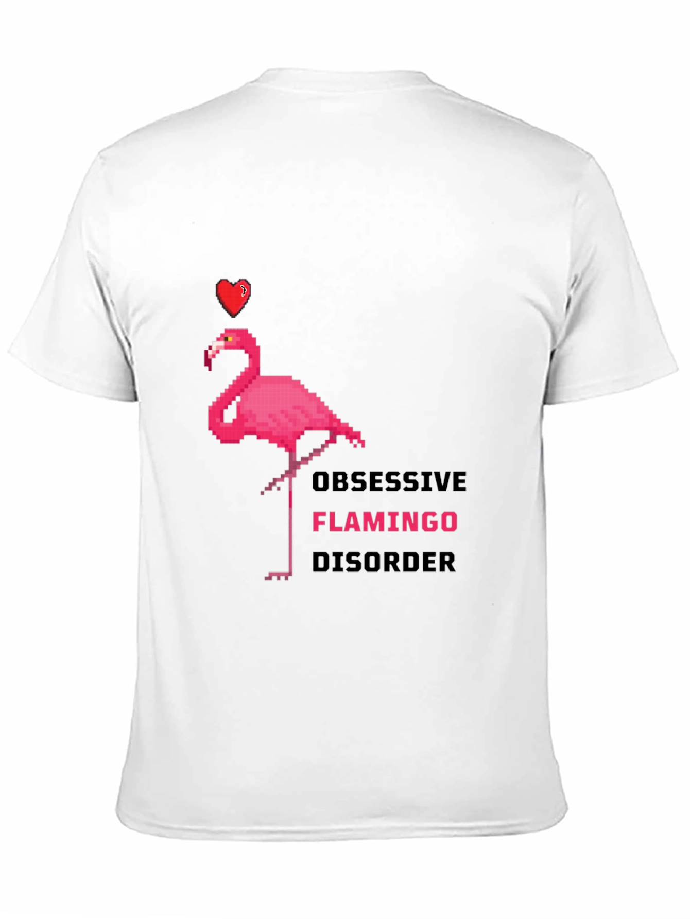 Black Obsessive Flamingo Disorder Graphic T-Shirt view 11