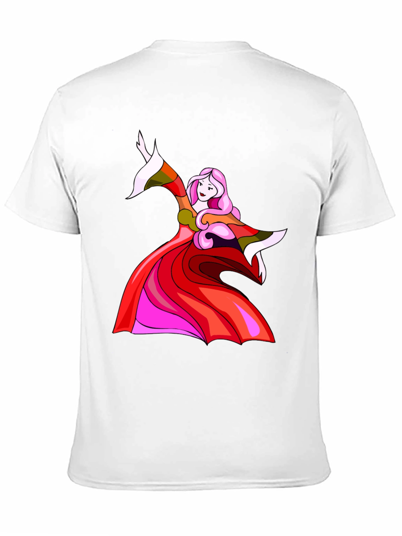 Black Whimsical Woman Graphic Tee - Black view 11