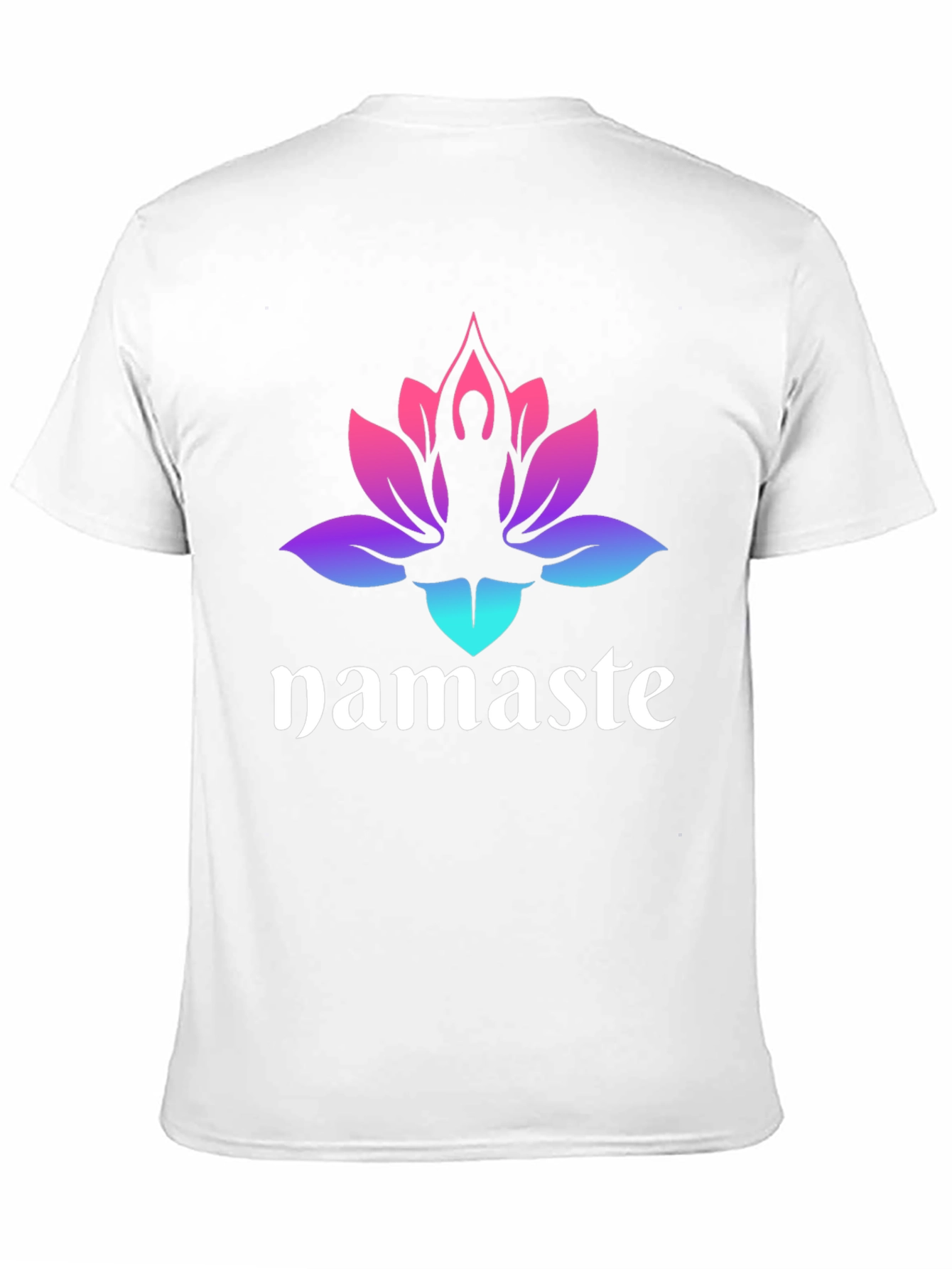 Black Namaste Lotus Yoga T-Shirt - Gradient Design view 11