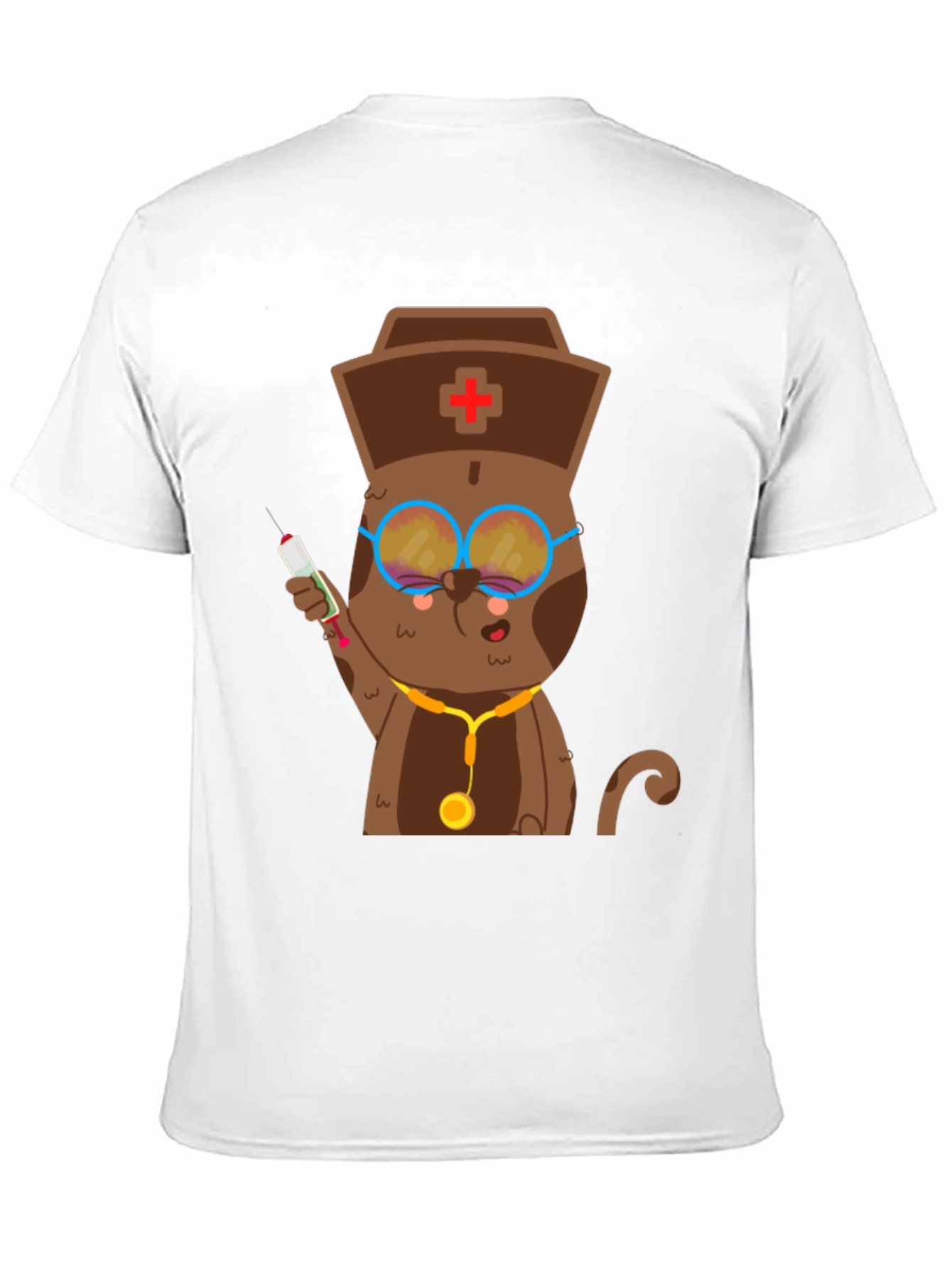 Black Cat Nurse T-Shirt - Funny Animal Tee view 11