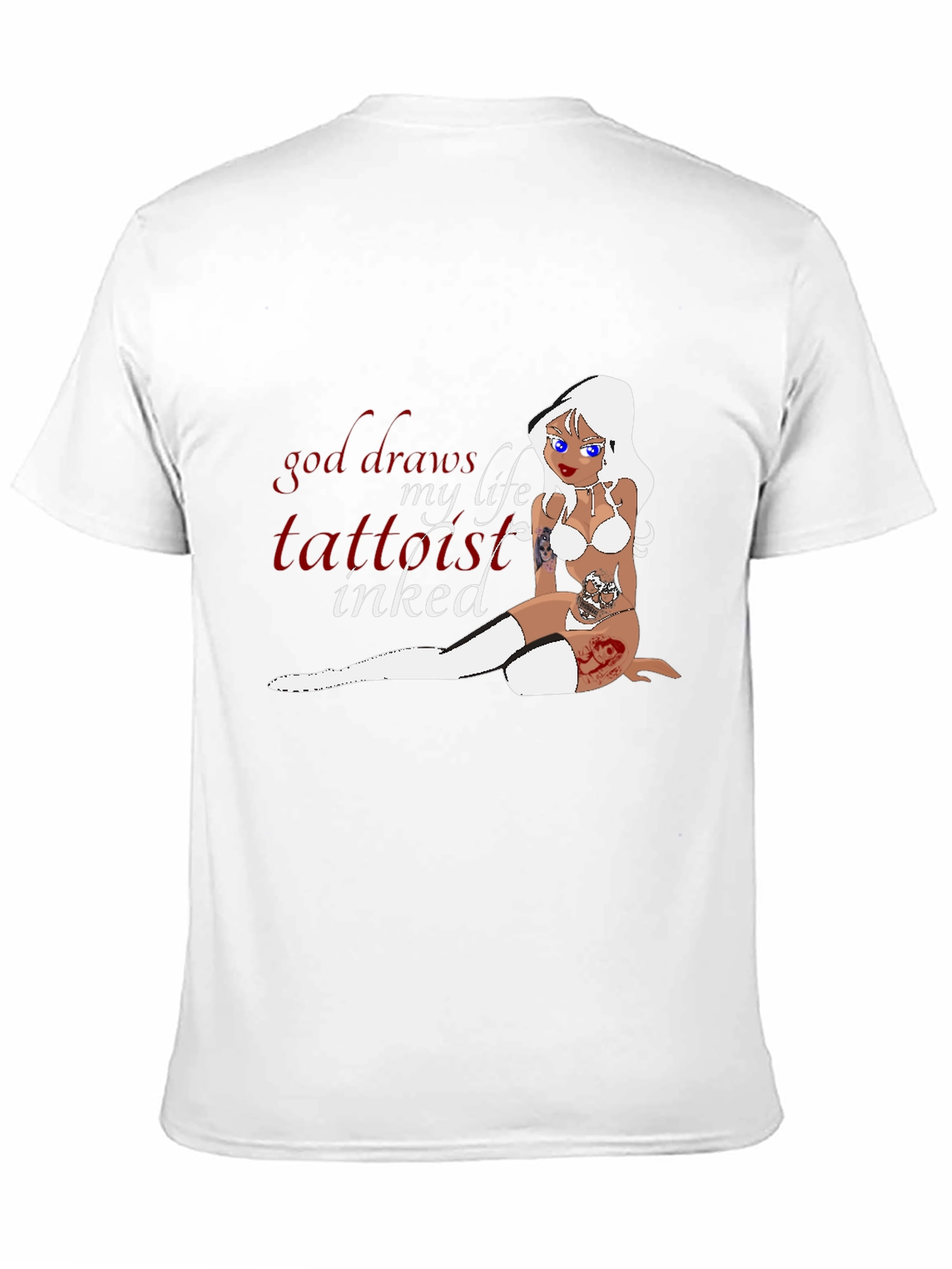 Black Tattooed Life T-Shirt - Inked Cartoon Girl view 11