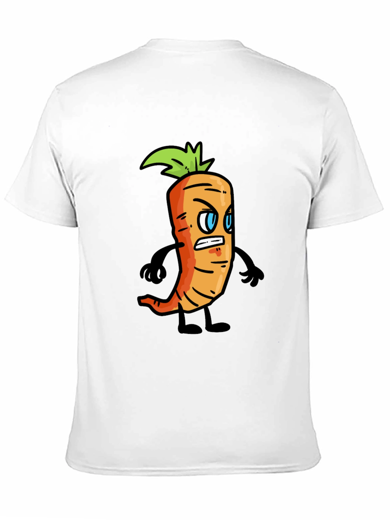 Black Angry Carrot Cartoon Black T-Shirt view 11