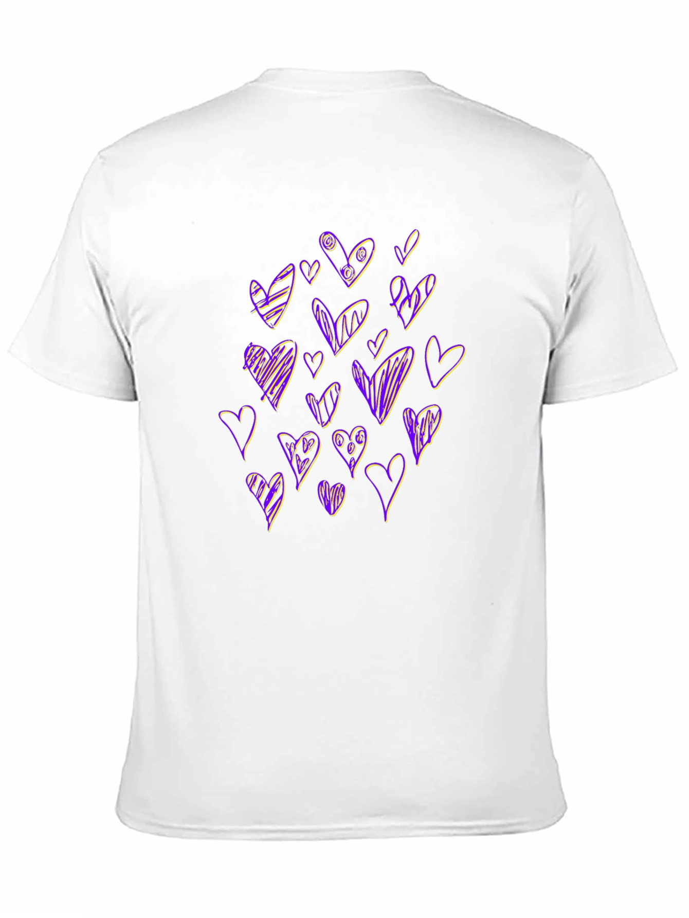 Black Heart Scribble Black T-Shirt view 11