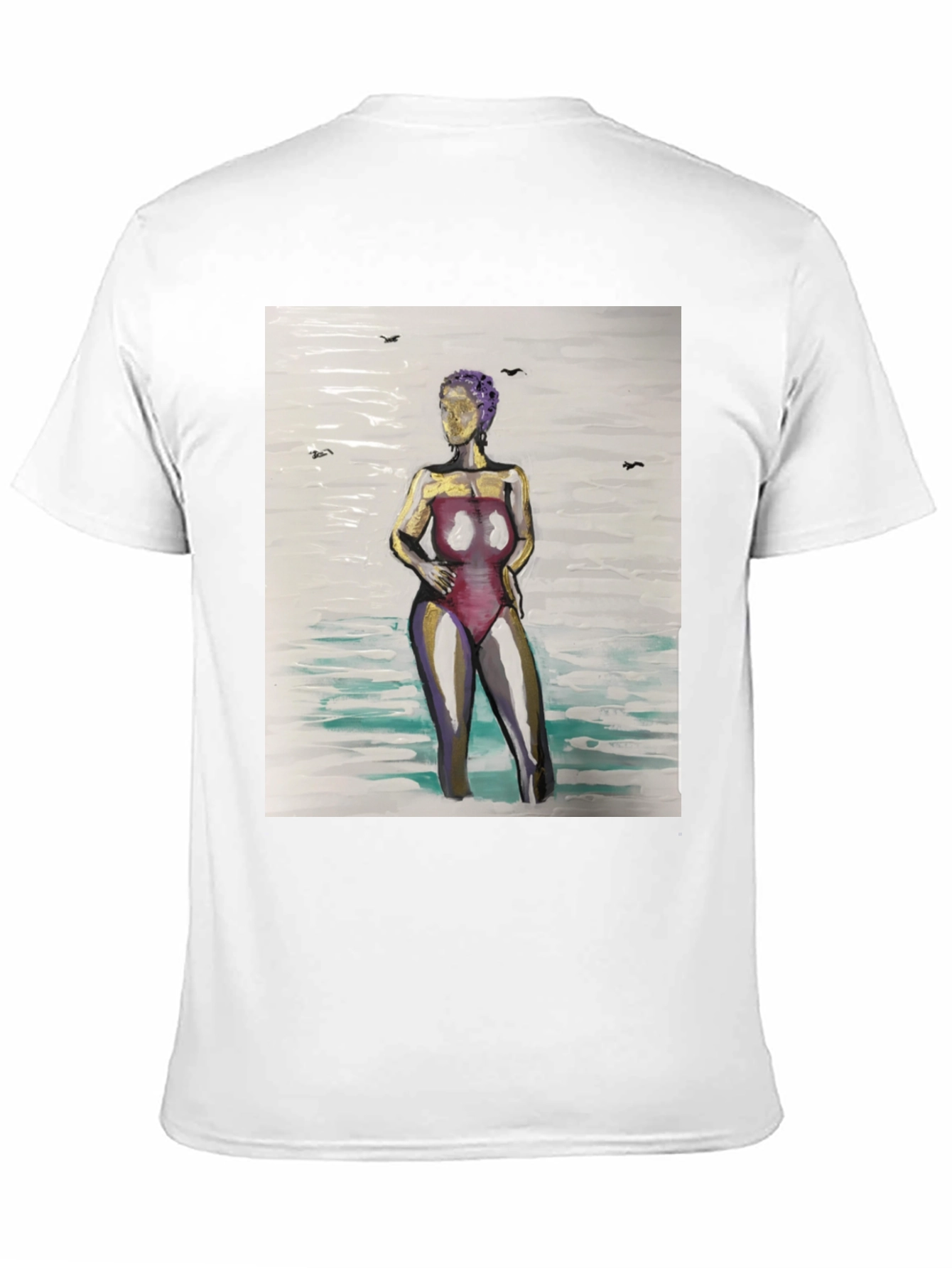 Black Unique Woman in Water Graphic Tee - Black view 11