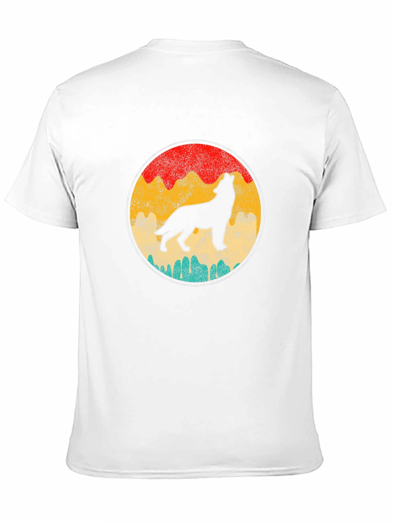 Black Retro Wolf Graphic Tee - Black view 11