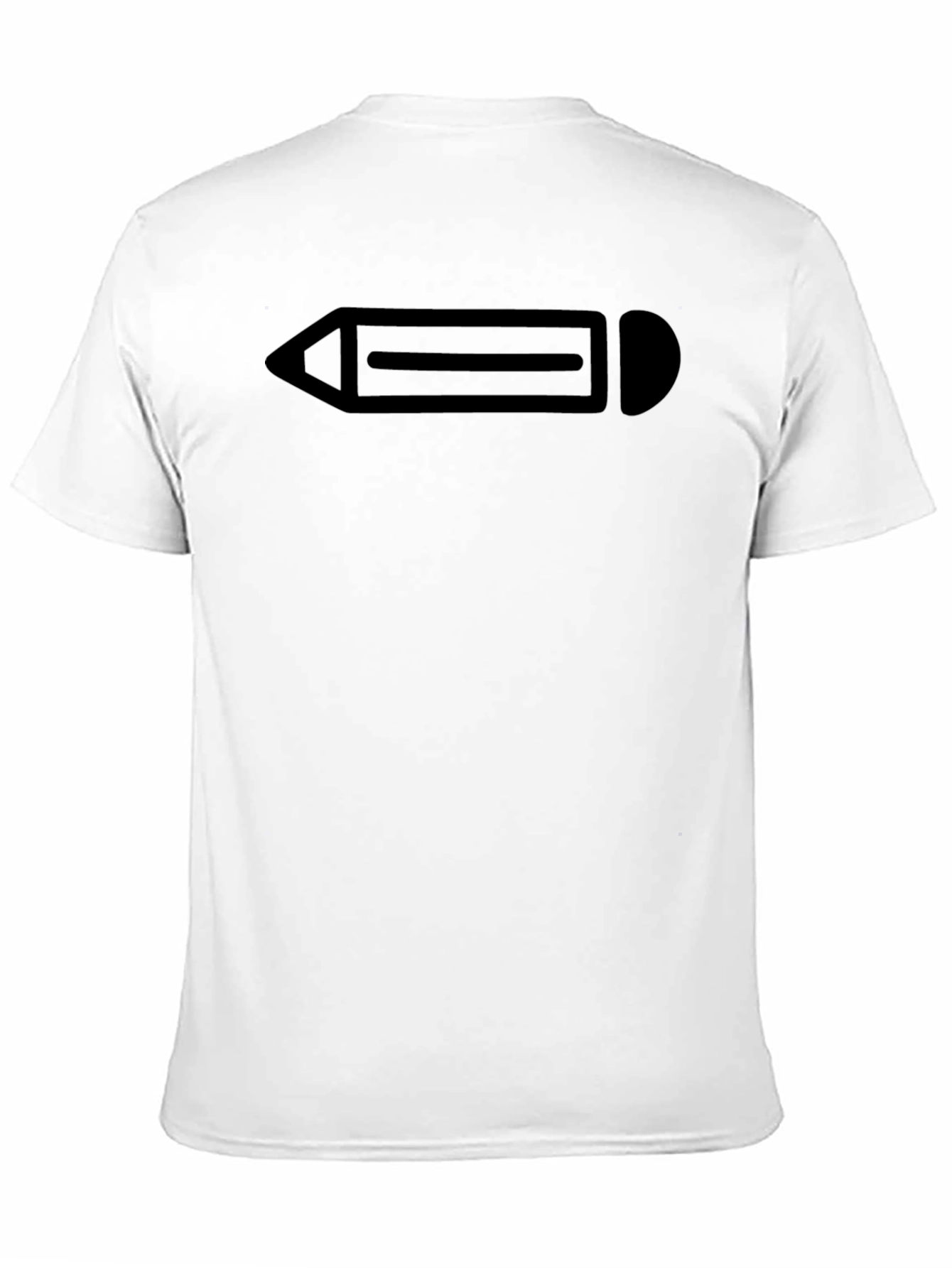 Black Minimalist Pencil Graphic Black T-Shirt view 11