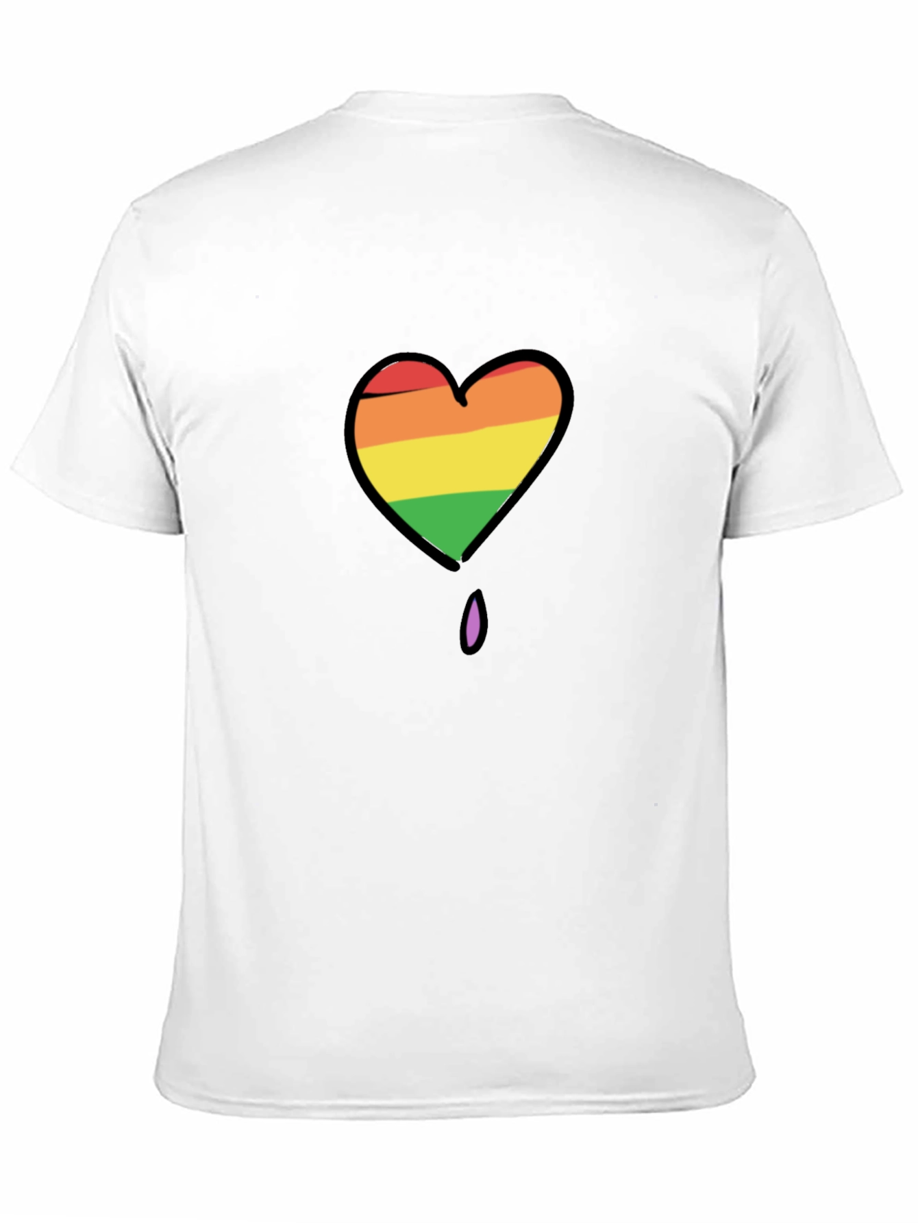 Black Rainbow Heart Pride T-Shirt - Black view 11