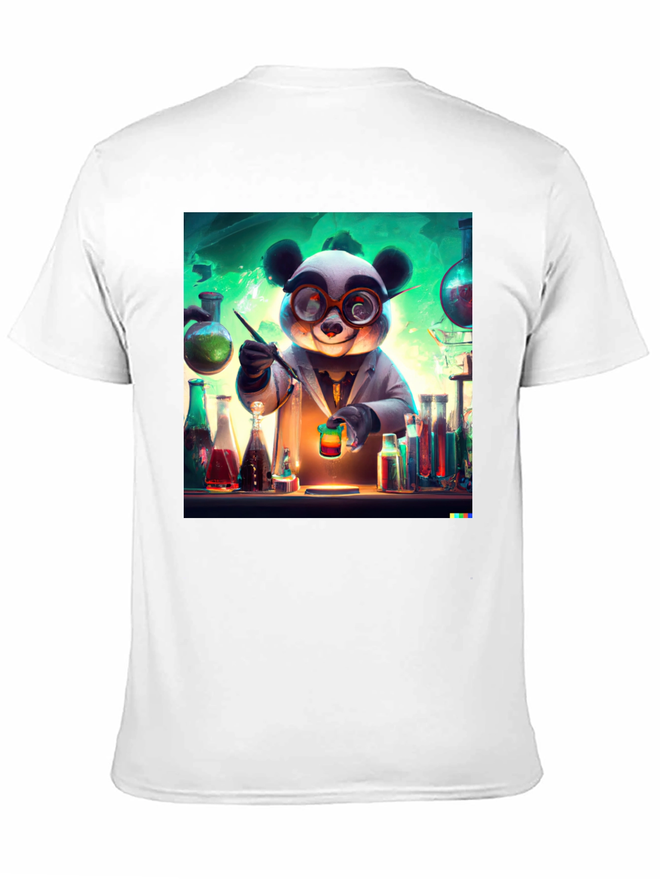 Black Scientist Panda Graphic Tee - Black Cotton T-Shirt view 11