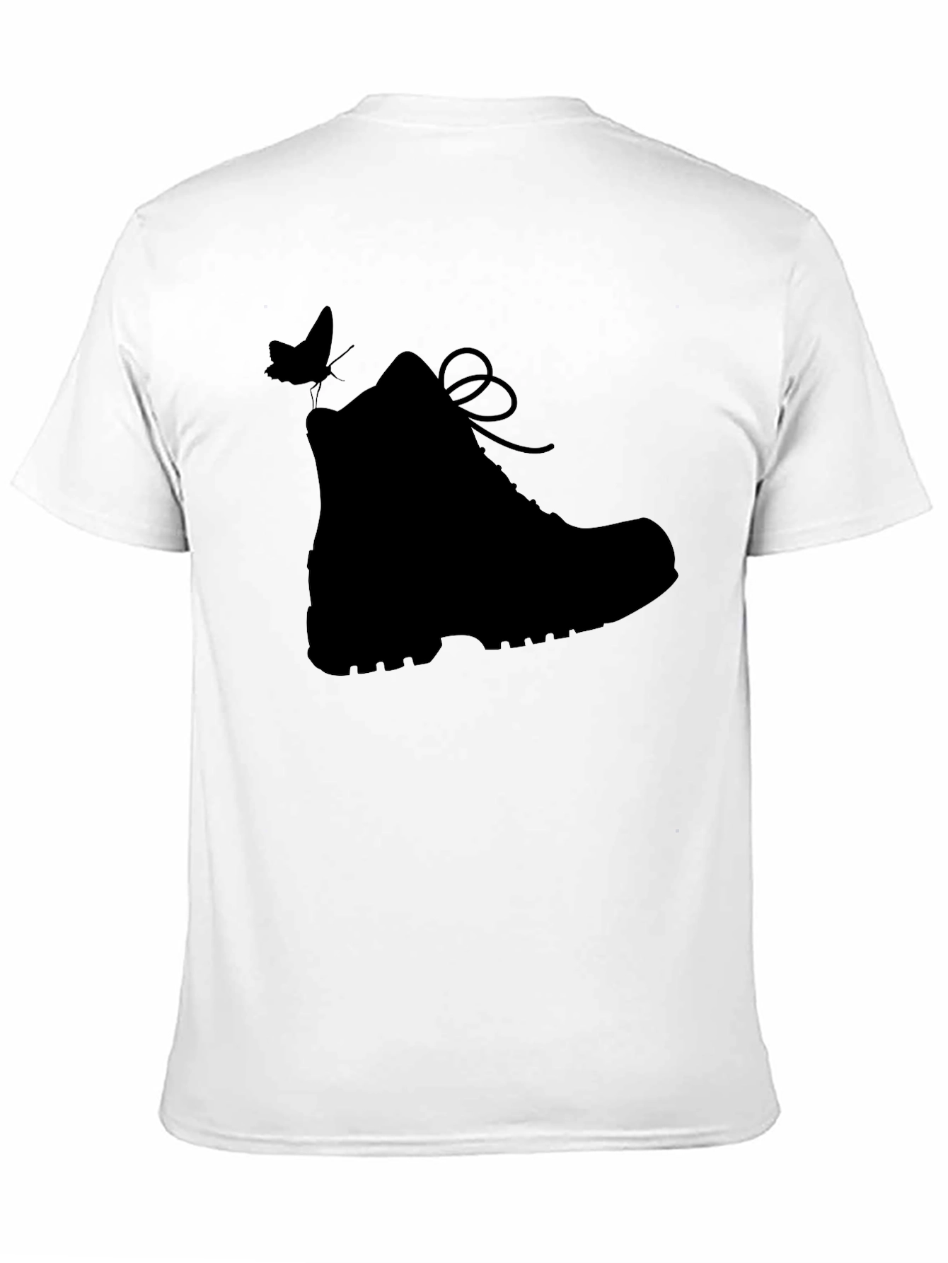 Black Black Hiking Boot & Butterfly Graphic T-Shirt view 11