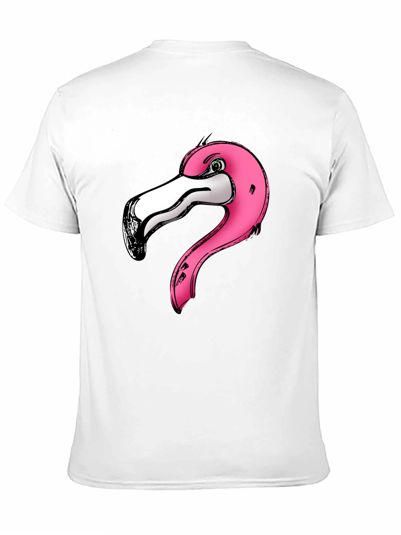 Black Pink Flamingo Graphic Print Black T-Shirt view 11