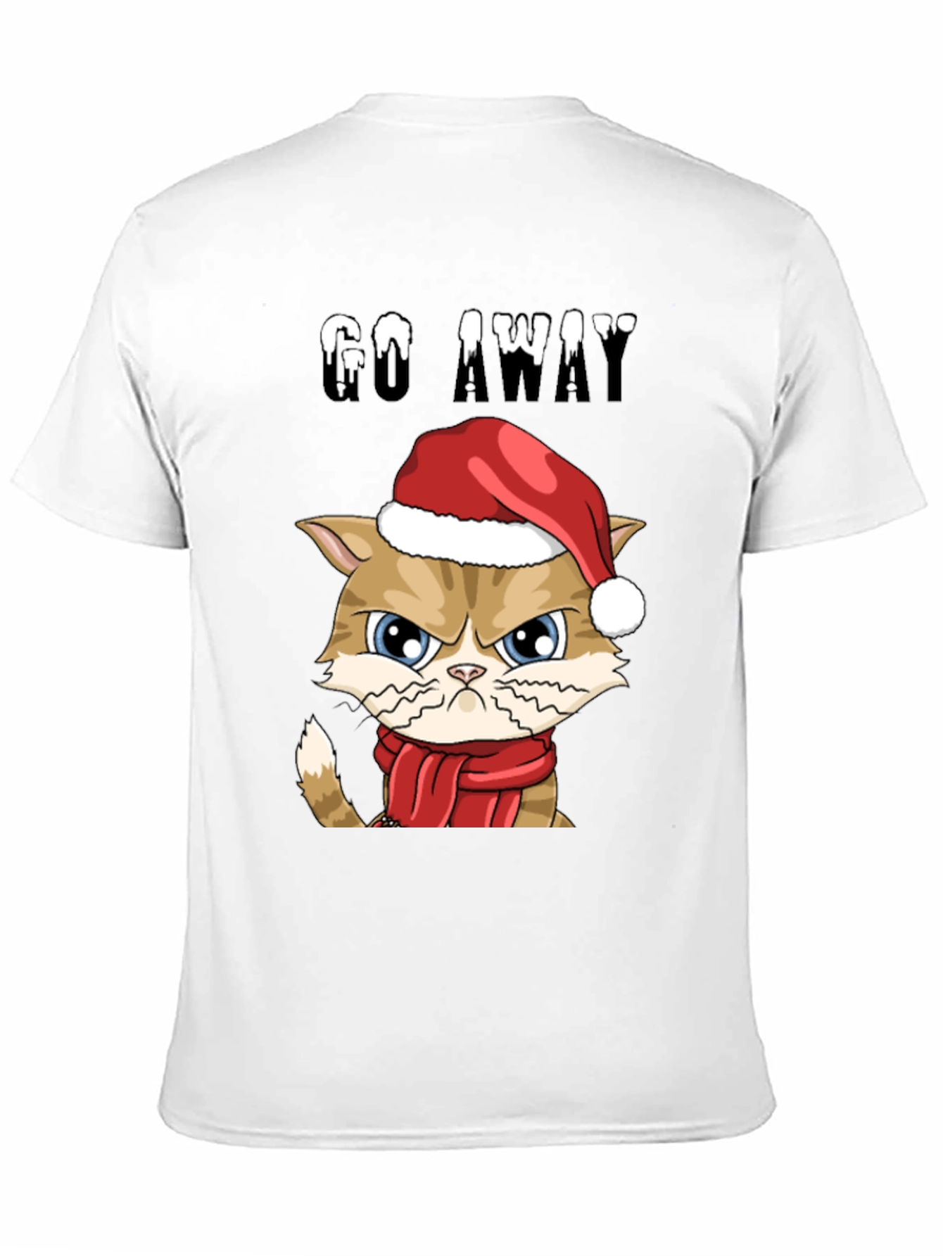 Black Grumpy Cat Christmas T-Shirt - Go Away view 11