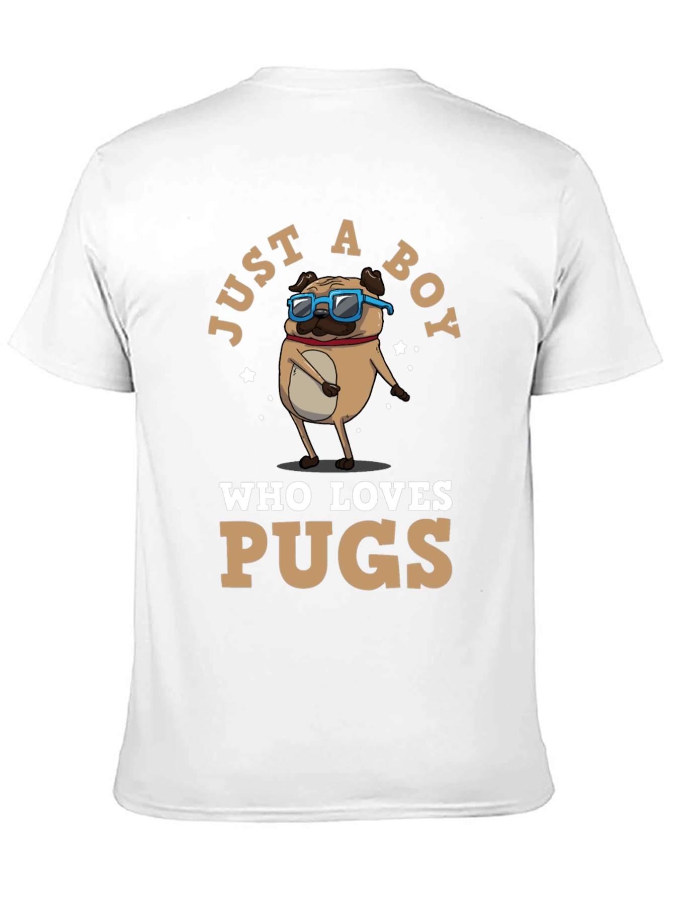 Black Just a Boy Who Loves Pugs T-Shirt view 11