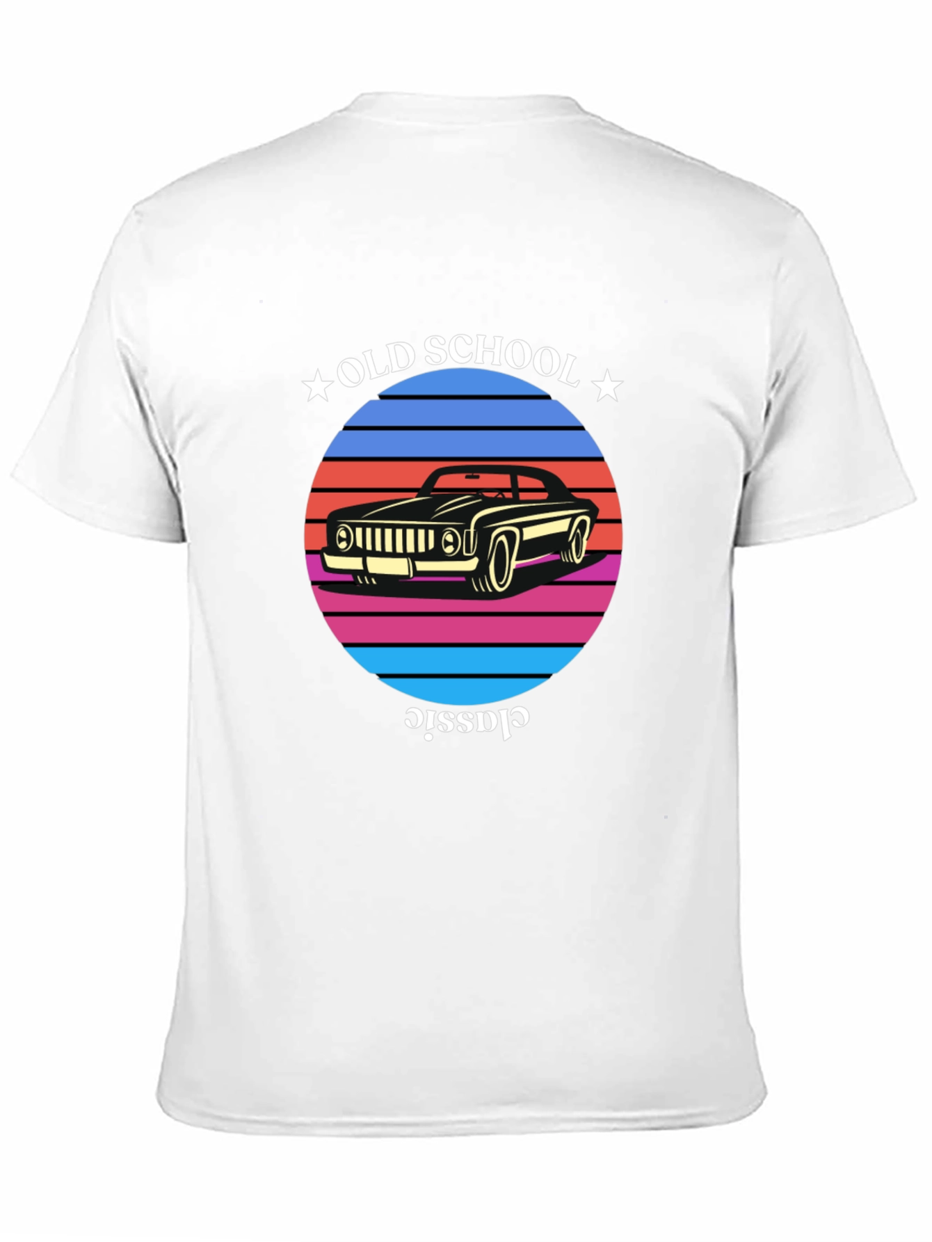 Black Old School Classic Car T-Shirt view 11