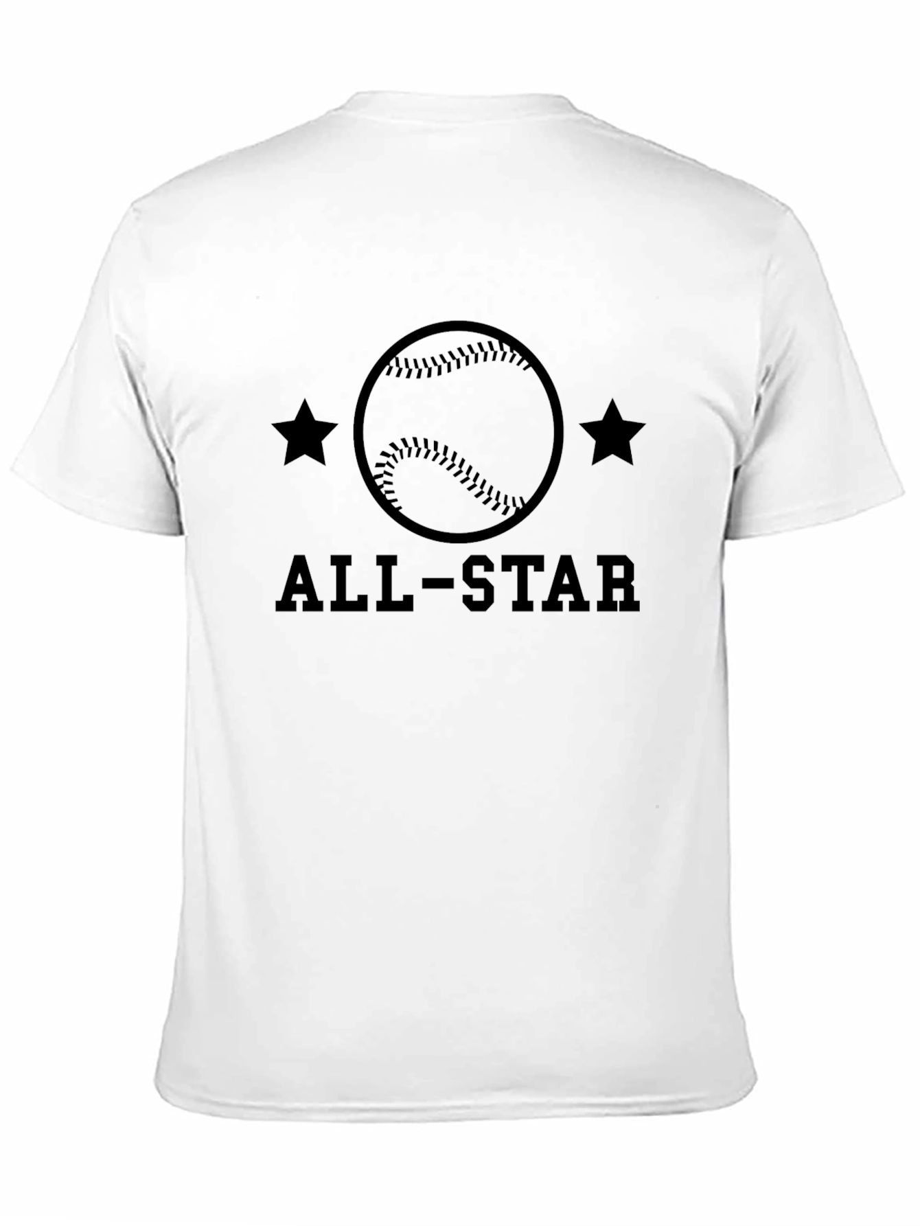 Black All-Star Baseball Graphic Tee - Black Cotton T-Shirt view 11