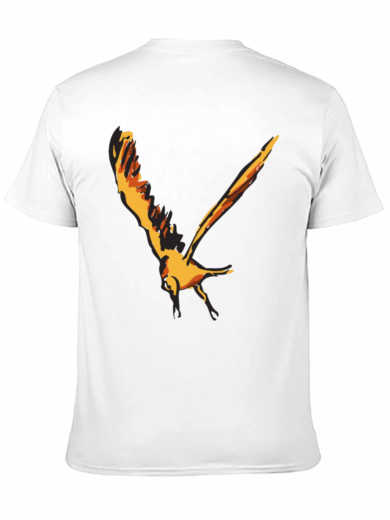 Black Stylish Black T-Shirt with Bird Graphic view 11