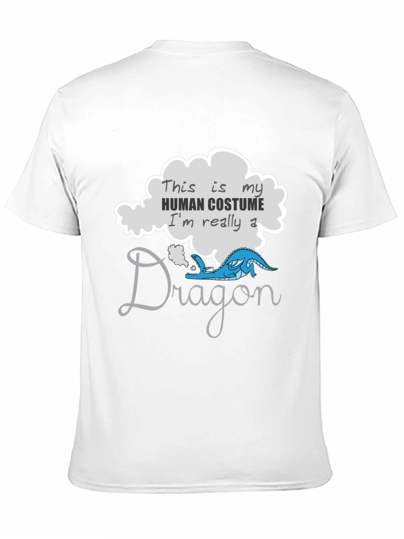 Black Funny Dragon Human Costume Graphic T-Shirt view 11