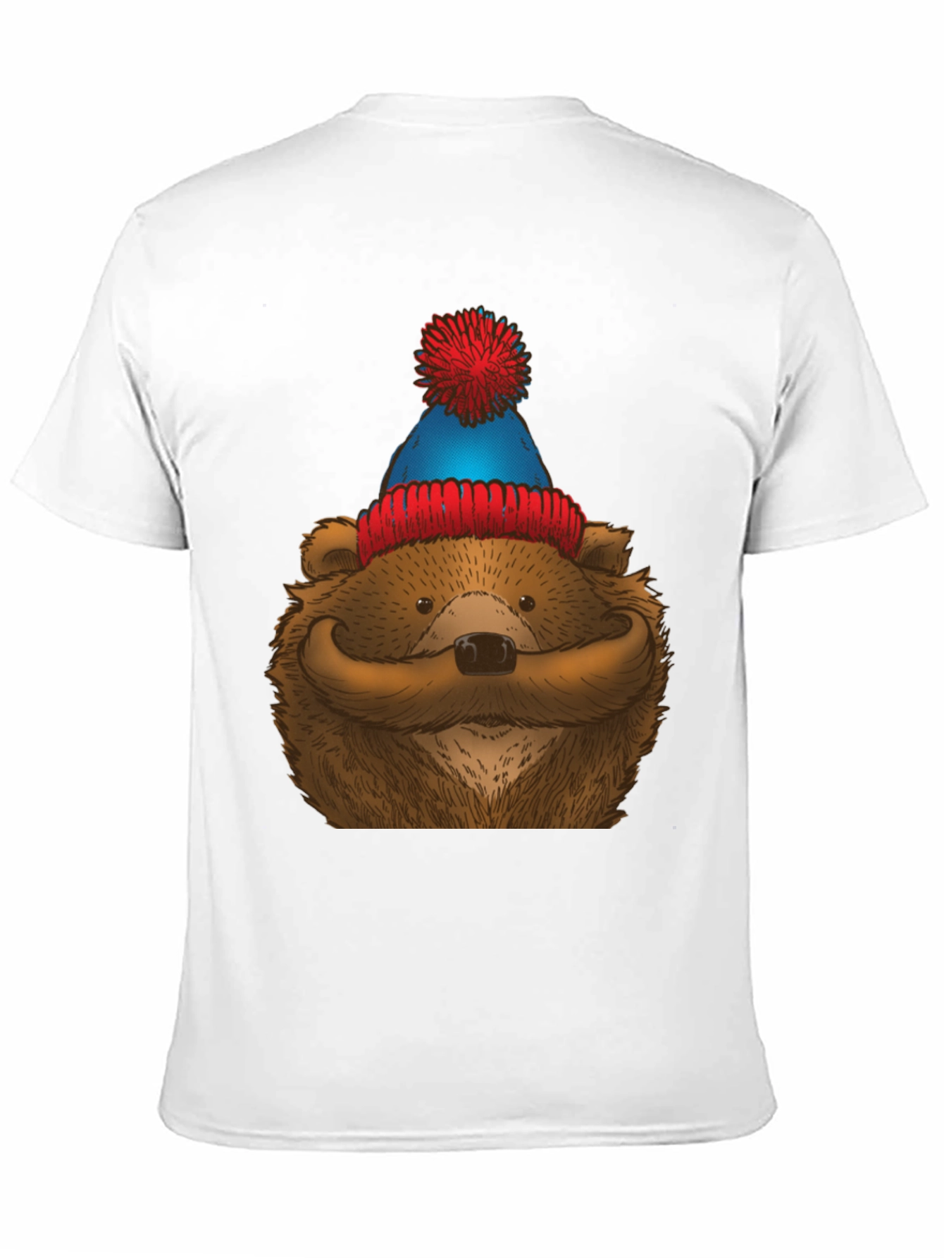 Black Bear with Mustache & Beanie T-Shirt view 11