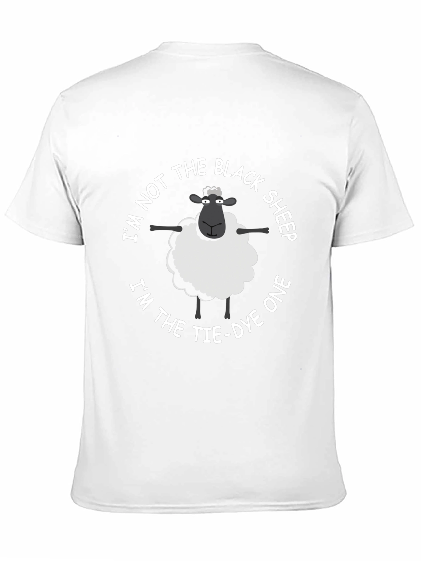 Black Tie-Dye One Sheep T-Shirt - Novelty Black Tee view 11