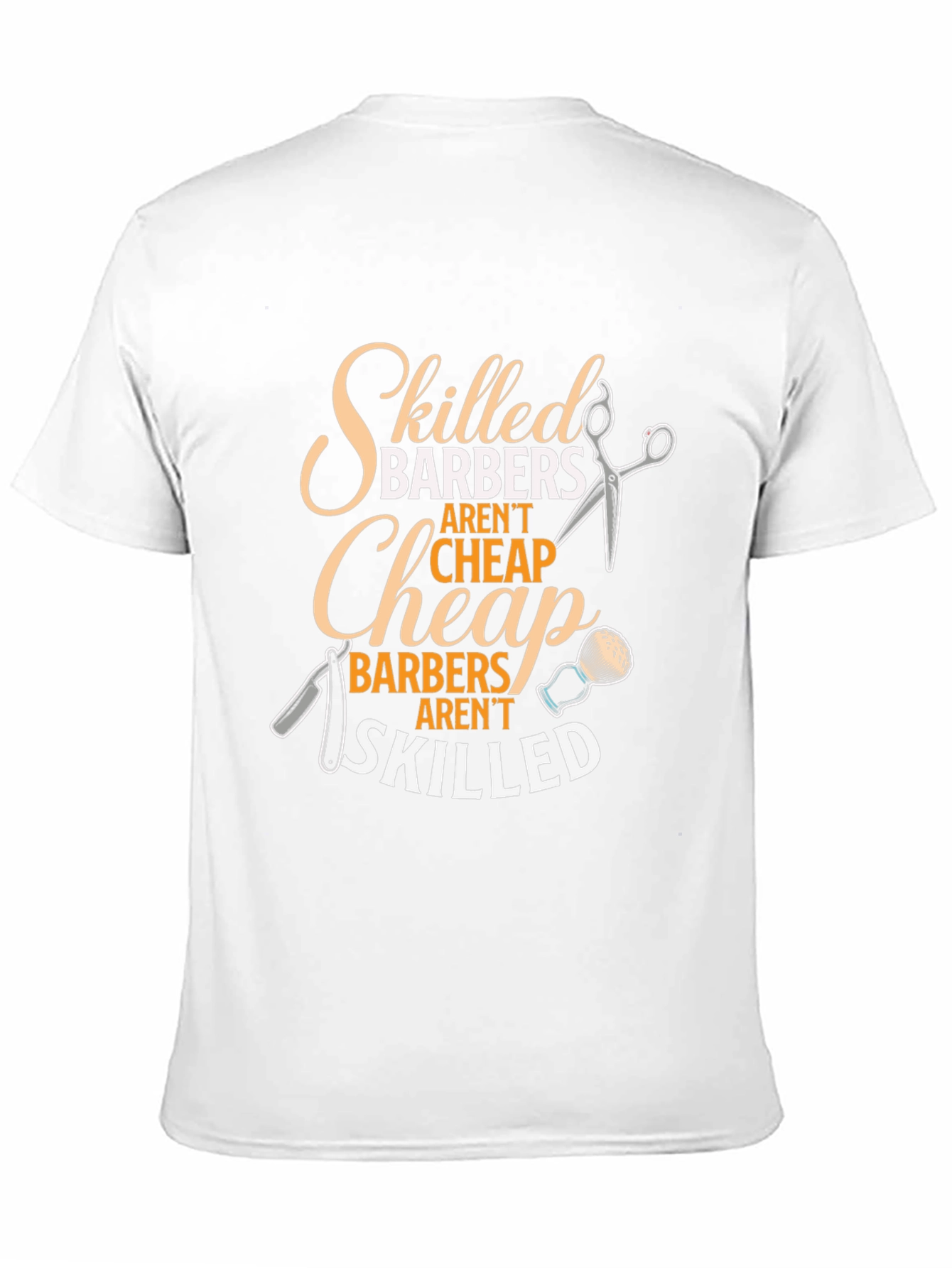 Black Skilled Barbers Graphic Tee - Black Crew Neck T-Shirt view 11