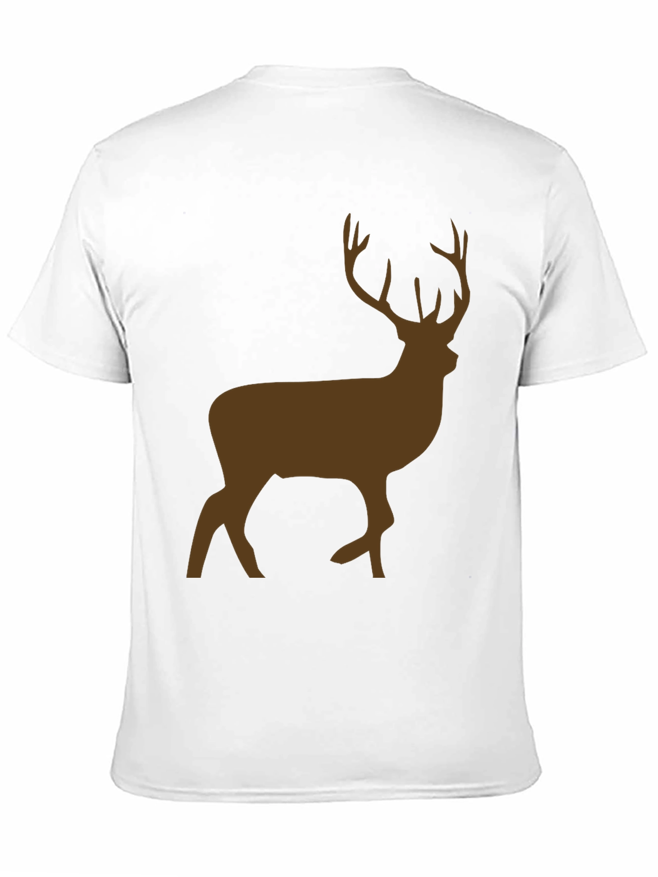 Black Men's Black T-Shirt with Brown Deer Graphic view 11