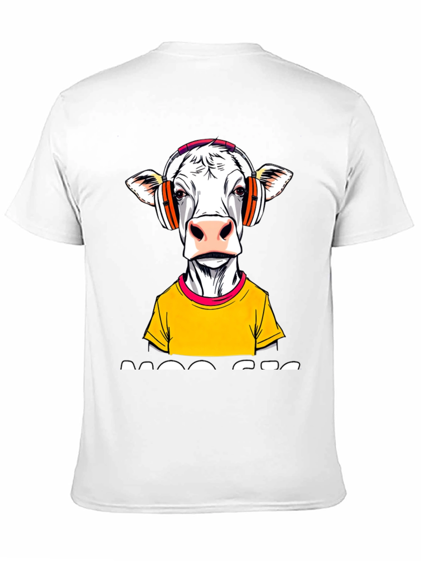 Black DJ Cow Graphic Tee - Black Cotton Blend view 11