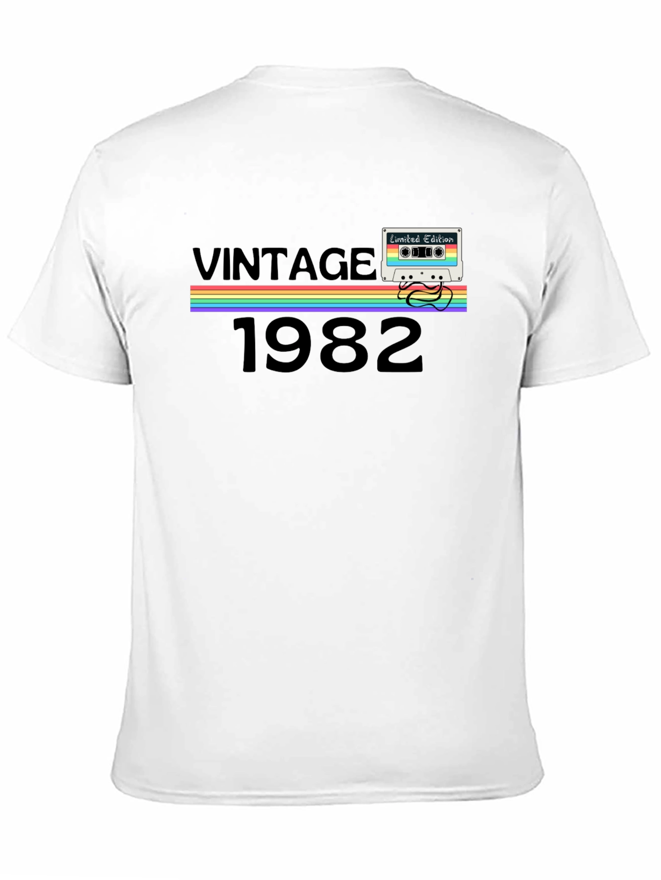 Black Vintage 1982 Cassette Tape Graphic T-Shirt view 11