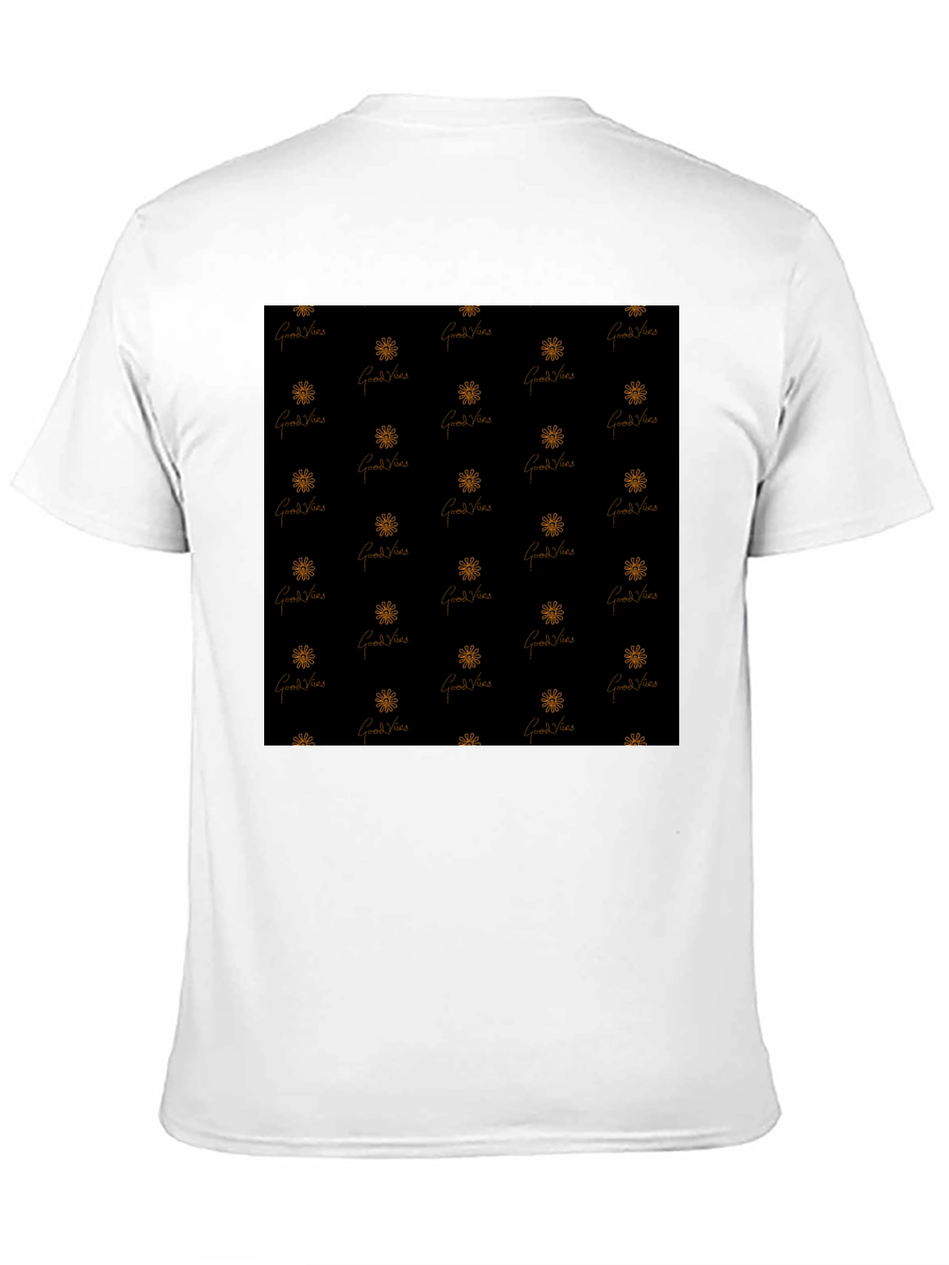 Black Good Vibes Patterned Black T-Shirt view 11