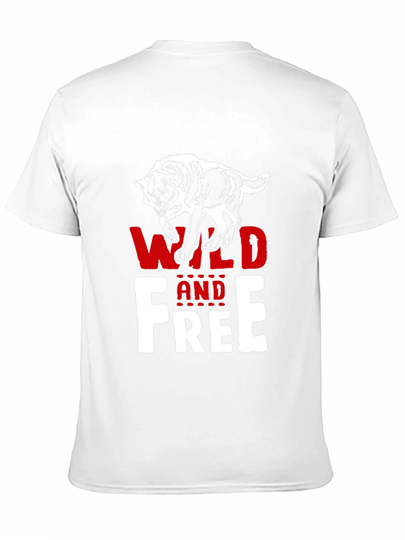 Black Wild and Free Wolf Graphic T-Shirt view 11