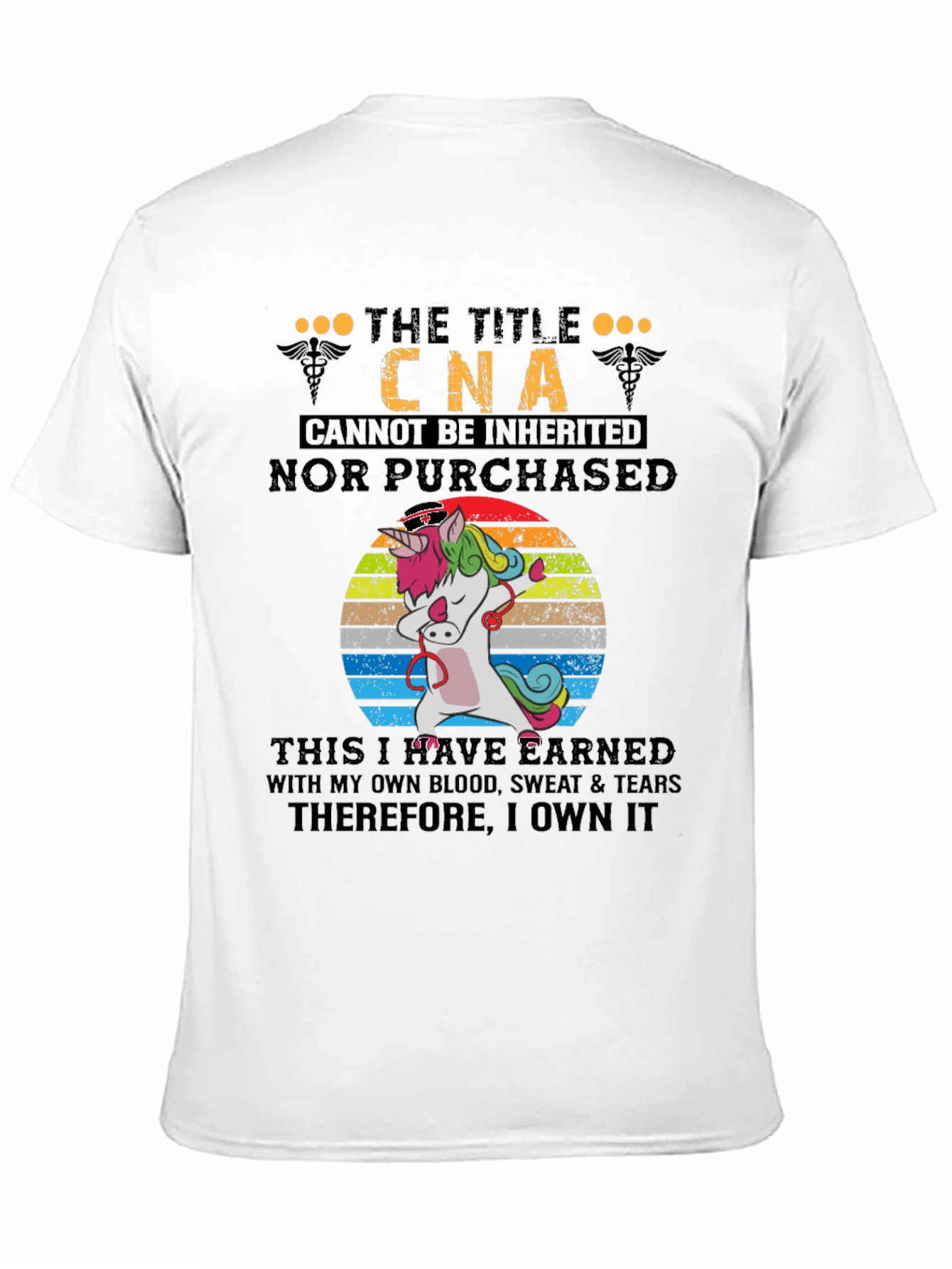 Black CNA Unicorn T-Shirt - Earned, Not Inherited view 11