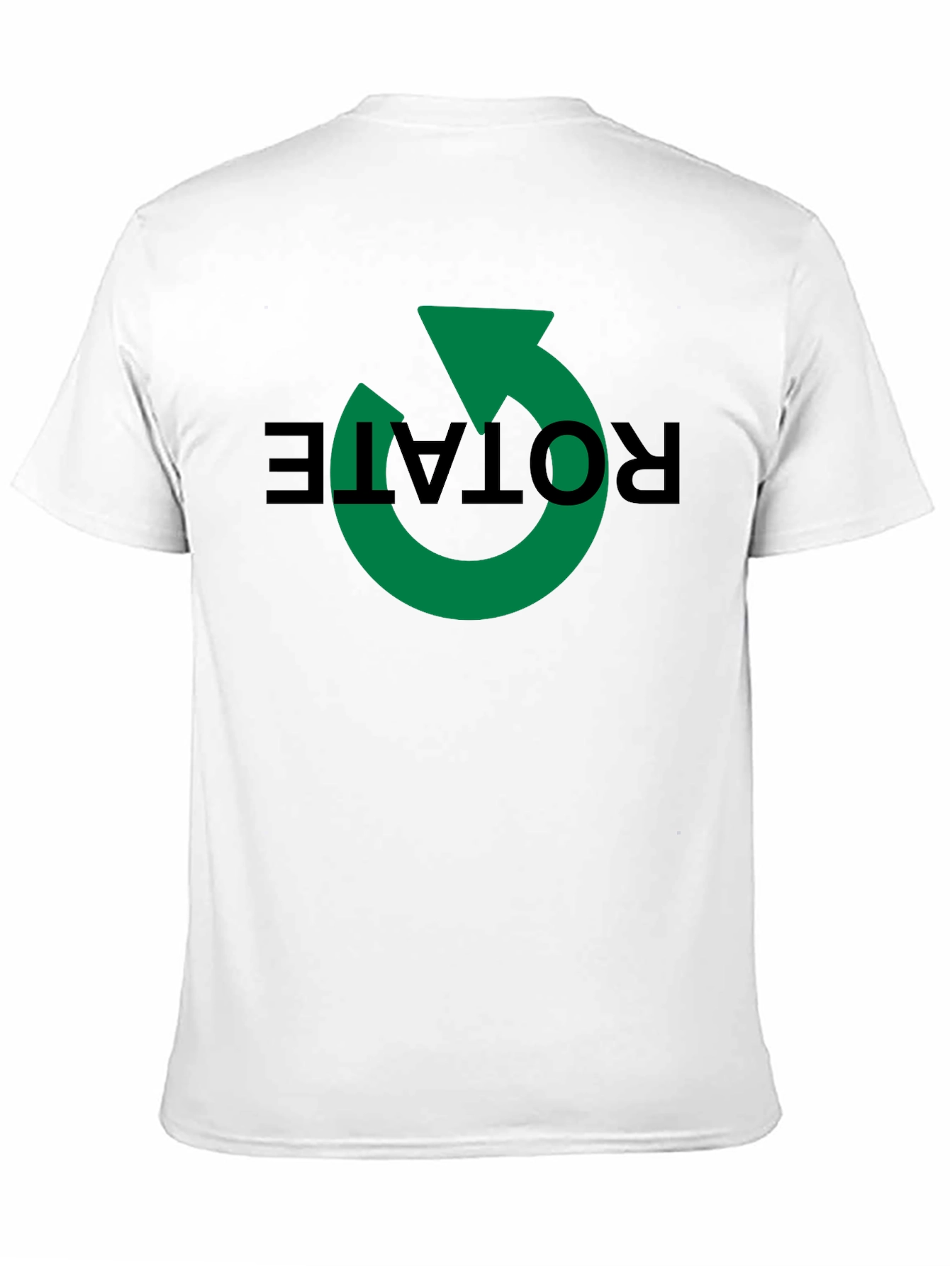 Black Rotate Graphic Tee - Modern Black Cotton Shirt view 11