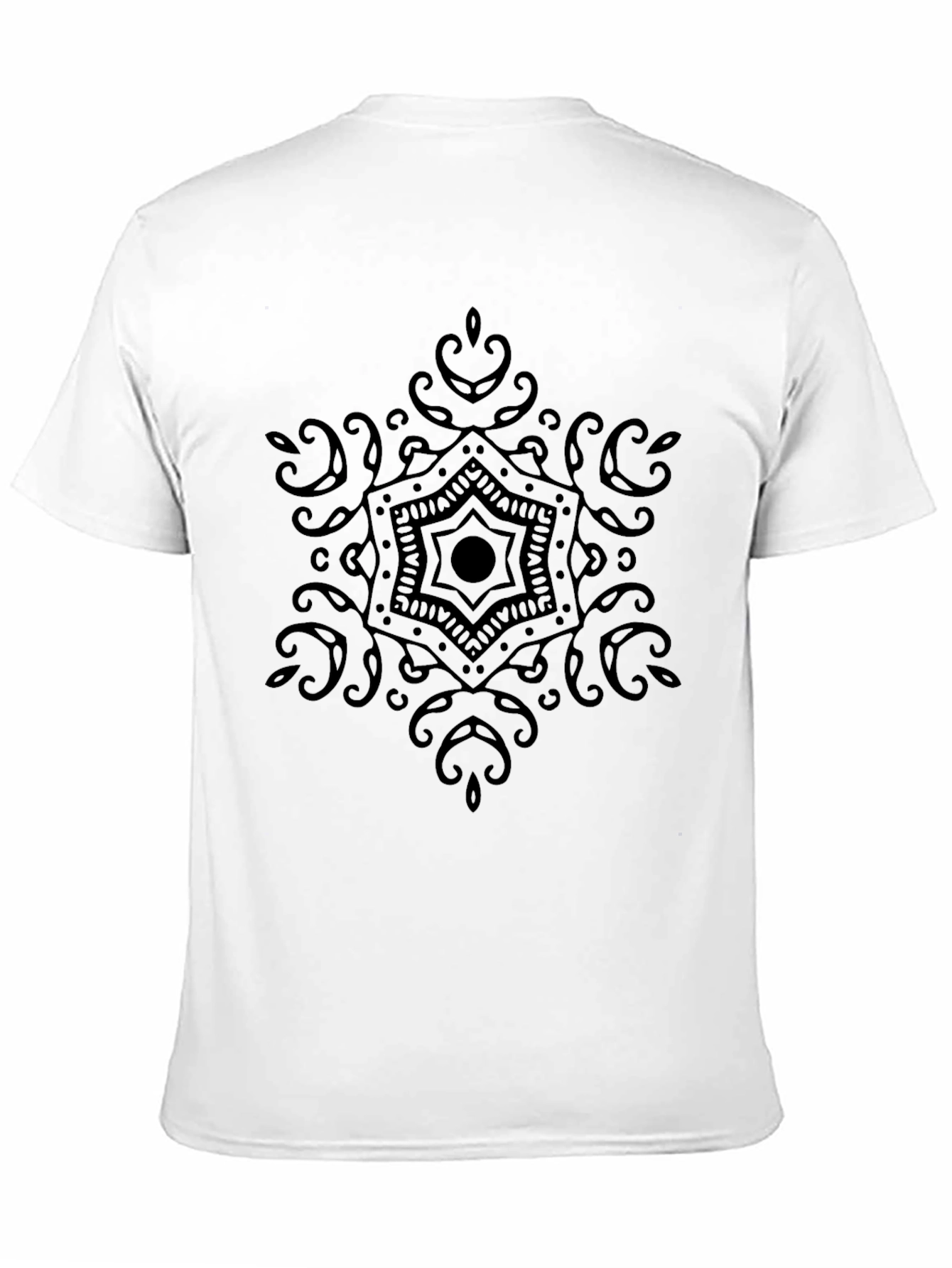 Black Men's Black Mandala Graphic Tee - Casual Style view 11