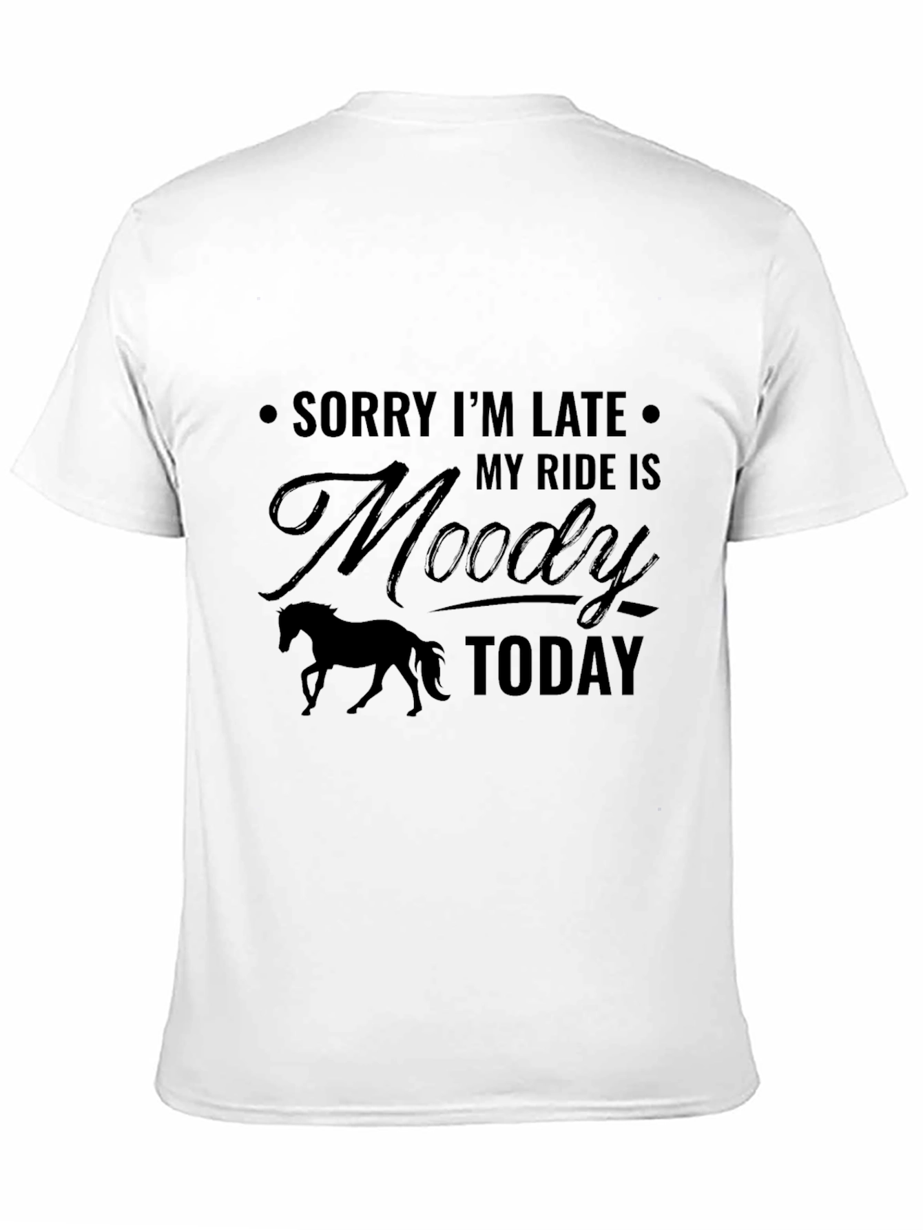 Black Moody Horse T-Shirt - Funny Equestrian Tee view 11