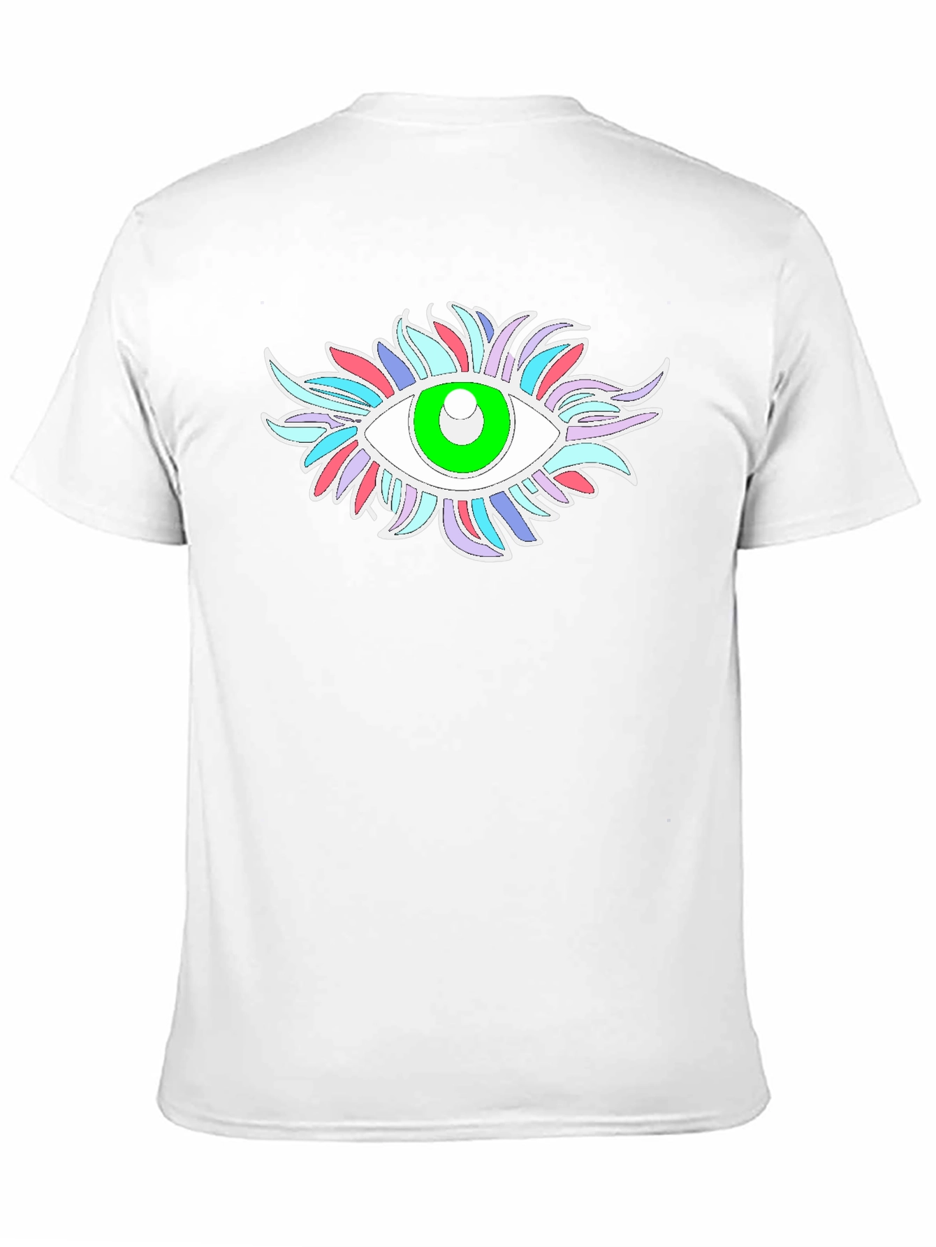 Black Eye-Catching Graphic Tee - Black Cotton Blend view 11