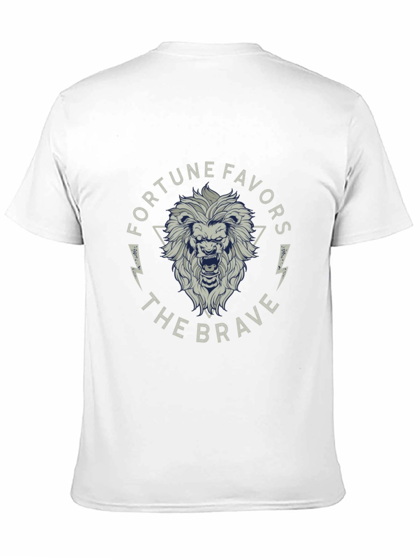 Black Fortune Favors The Brave Lion Graphic Black T-Shirt view 11
