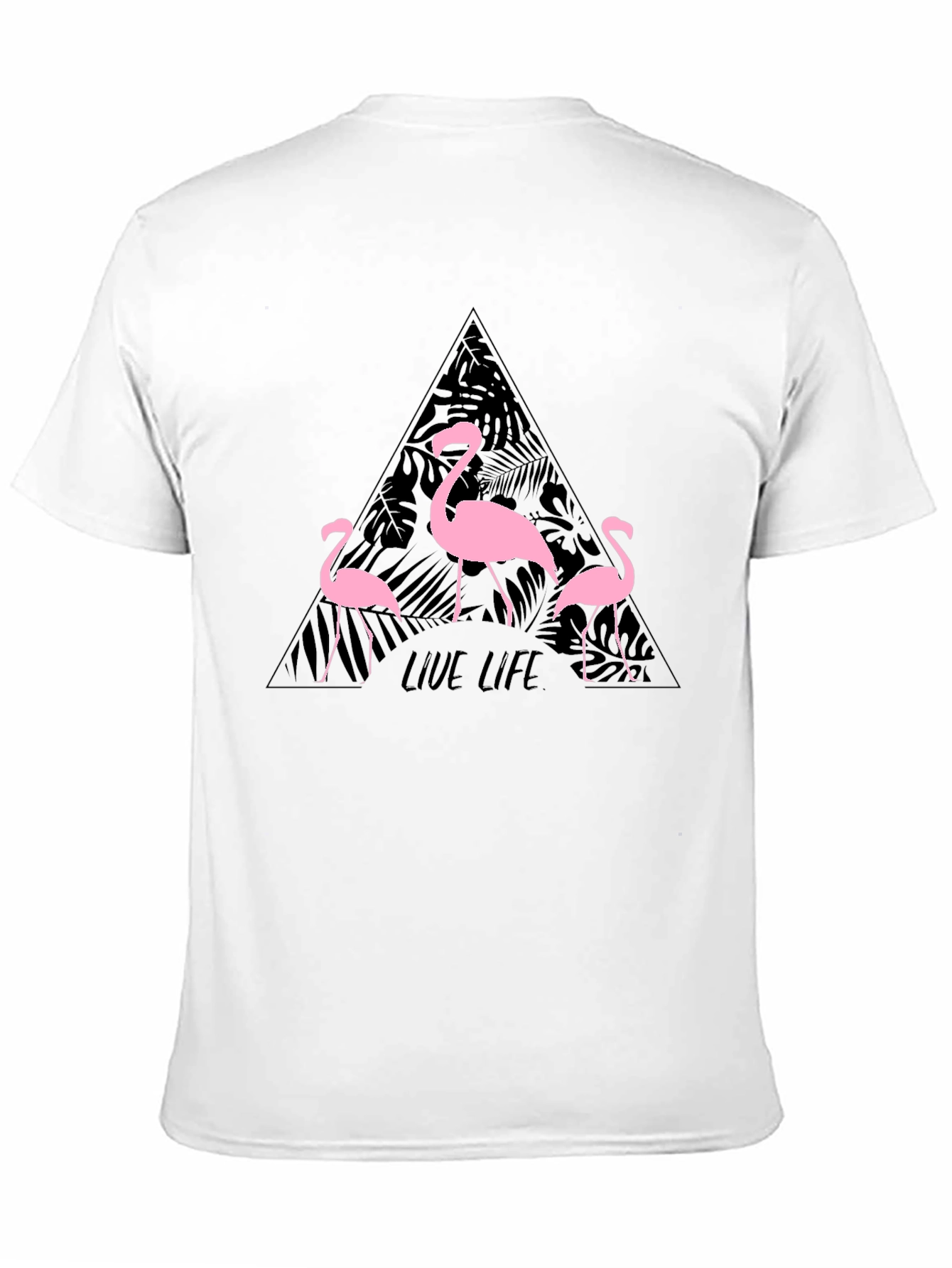 Black Flamingo Live Life Graphic Print Crew Neck T-Shirt view 11